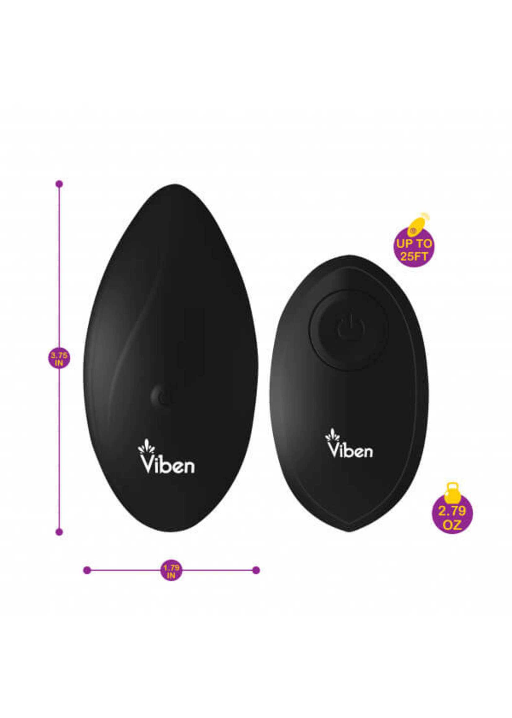 Viben Racy - Remote Control 10 Function Panty Vibe - Black Vibe