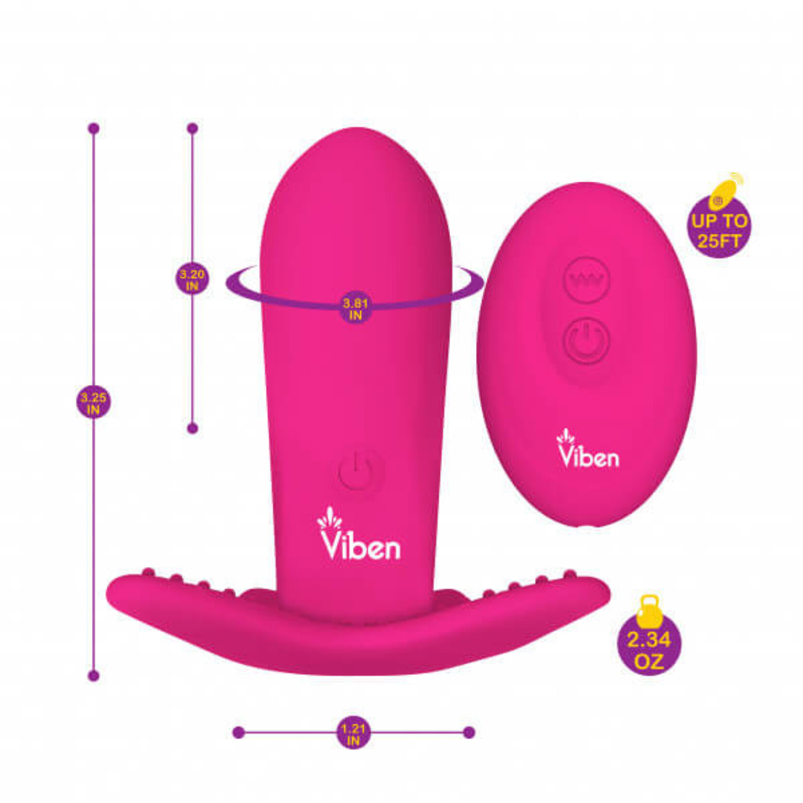 Viben Intrigue - Hot Pink - Remote Control 10-Function Panty Vibe