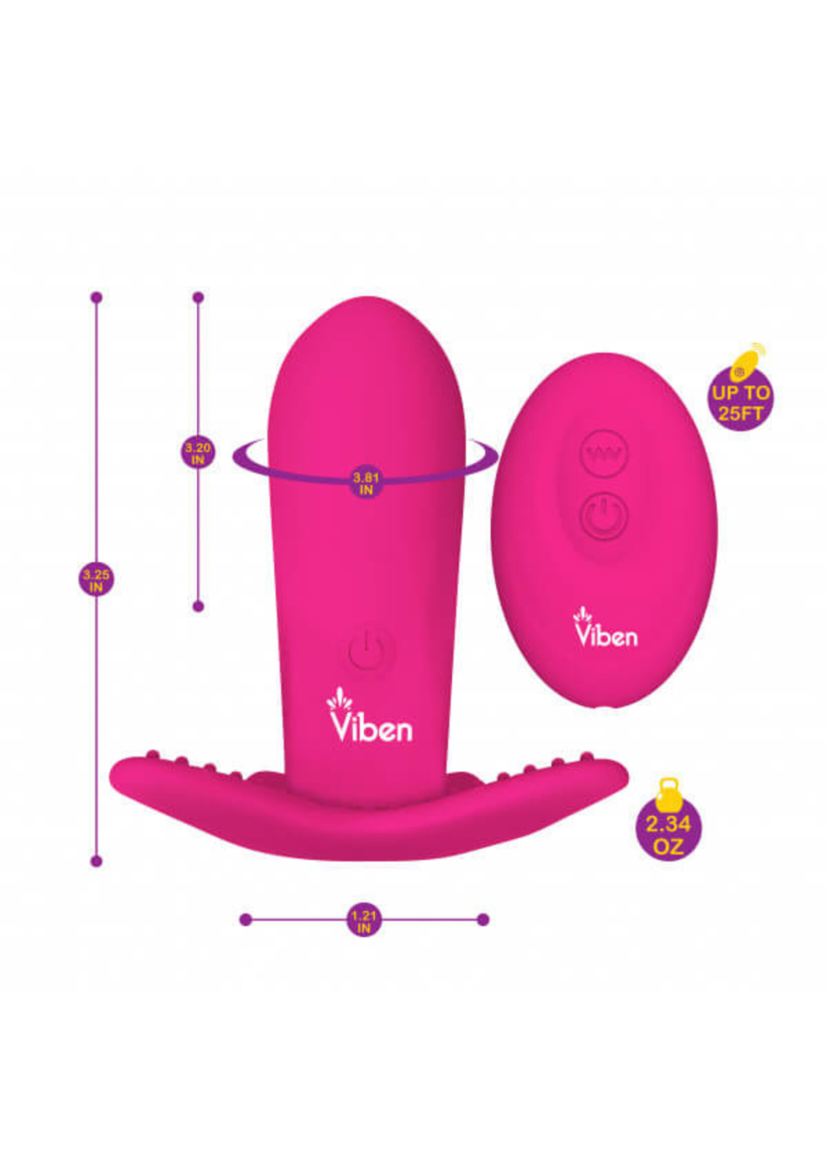Viben Intrigue - Hot Pink - Remote Control 10-Function Panty Vibe
