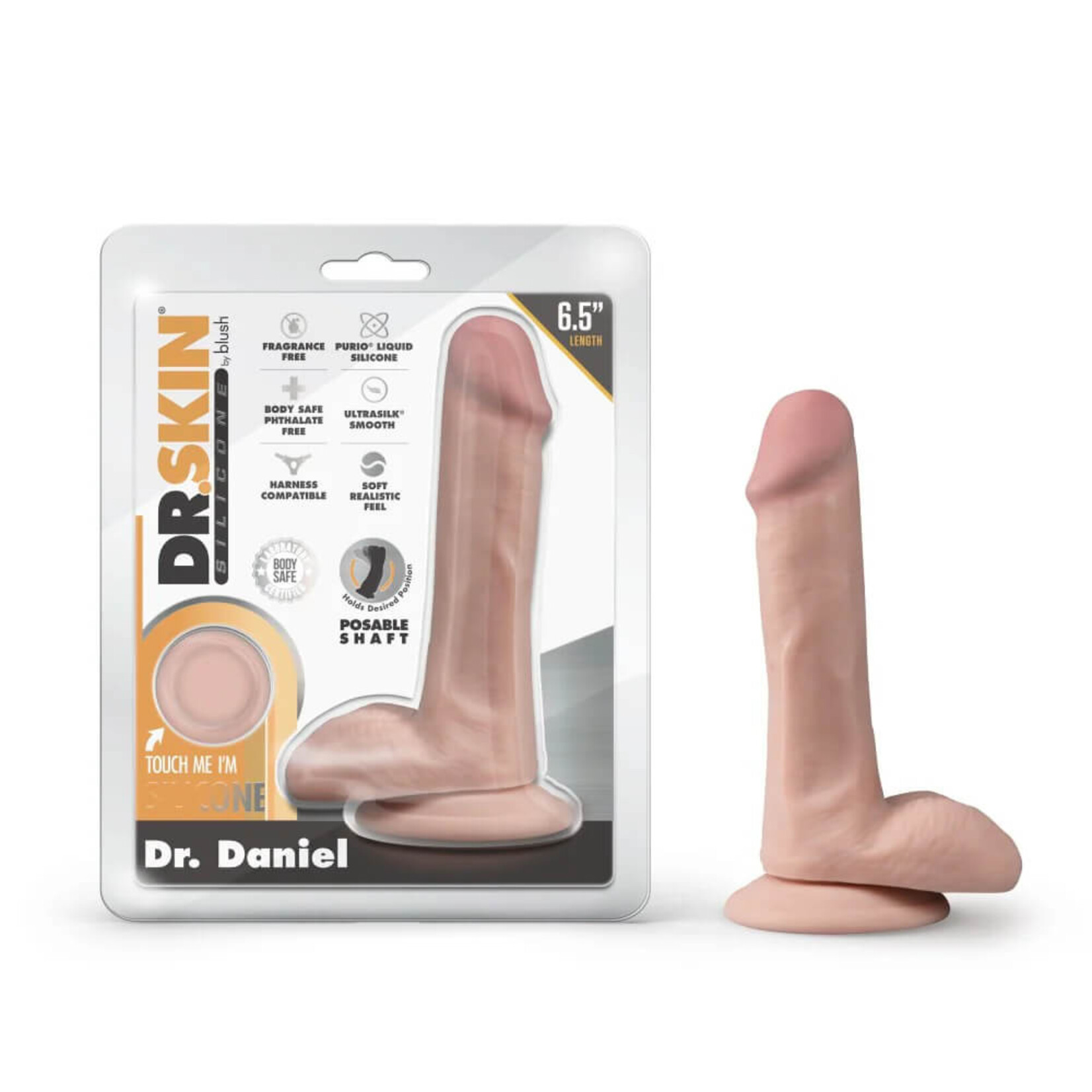Dr. Skin Dr. Skin Silicone - Dr. Daniel - 6.5 Inch Dildo with Suction Cup - Chocolate