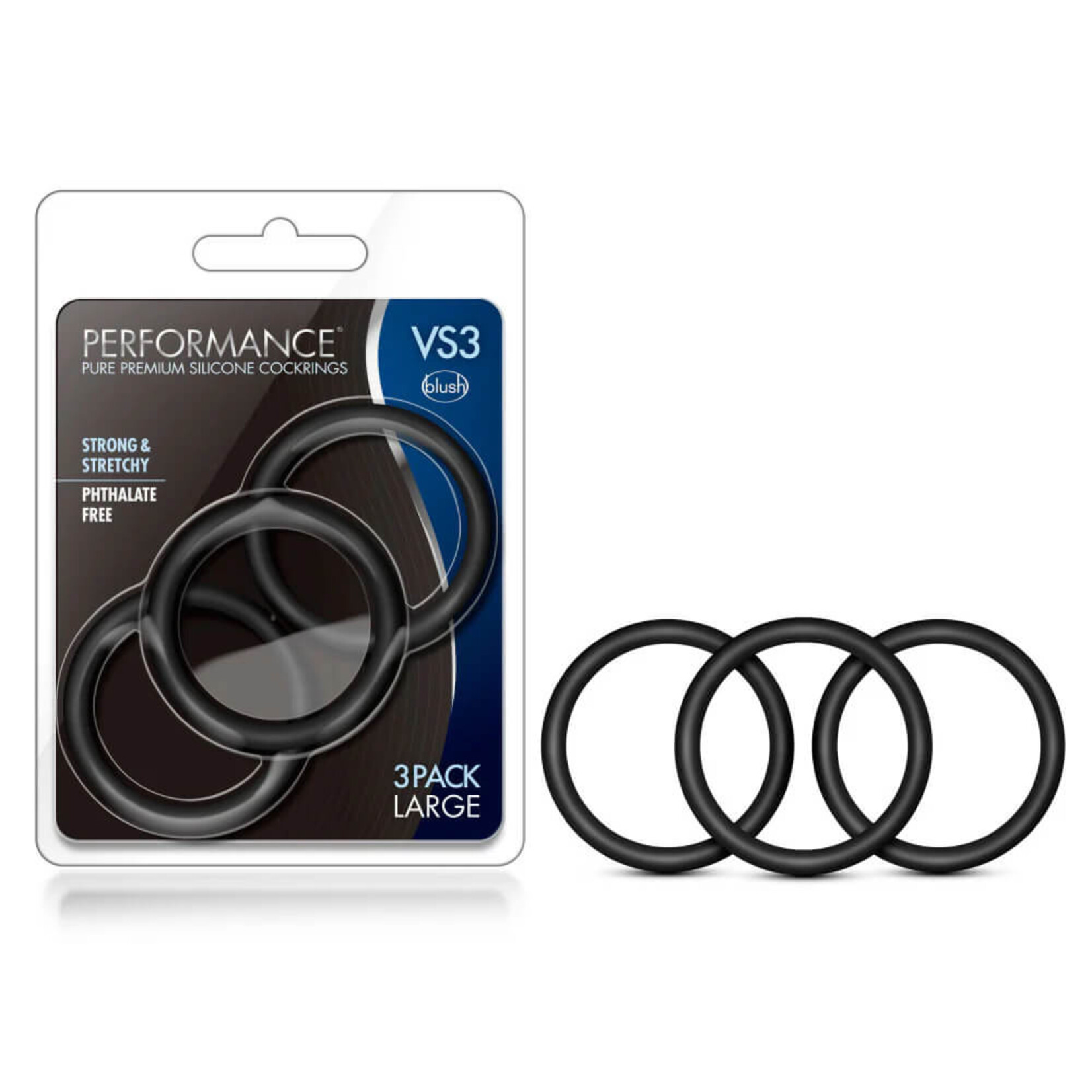 Performance Performance - VS3 Pure Premium Silicone Cock Rings - Large - Black