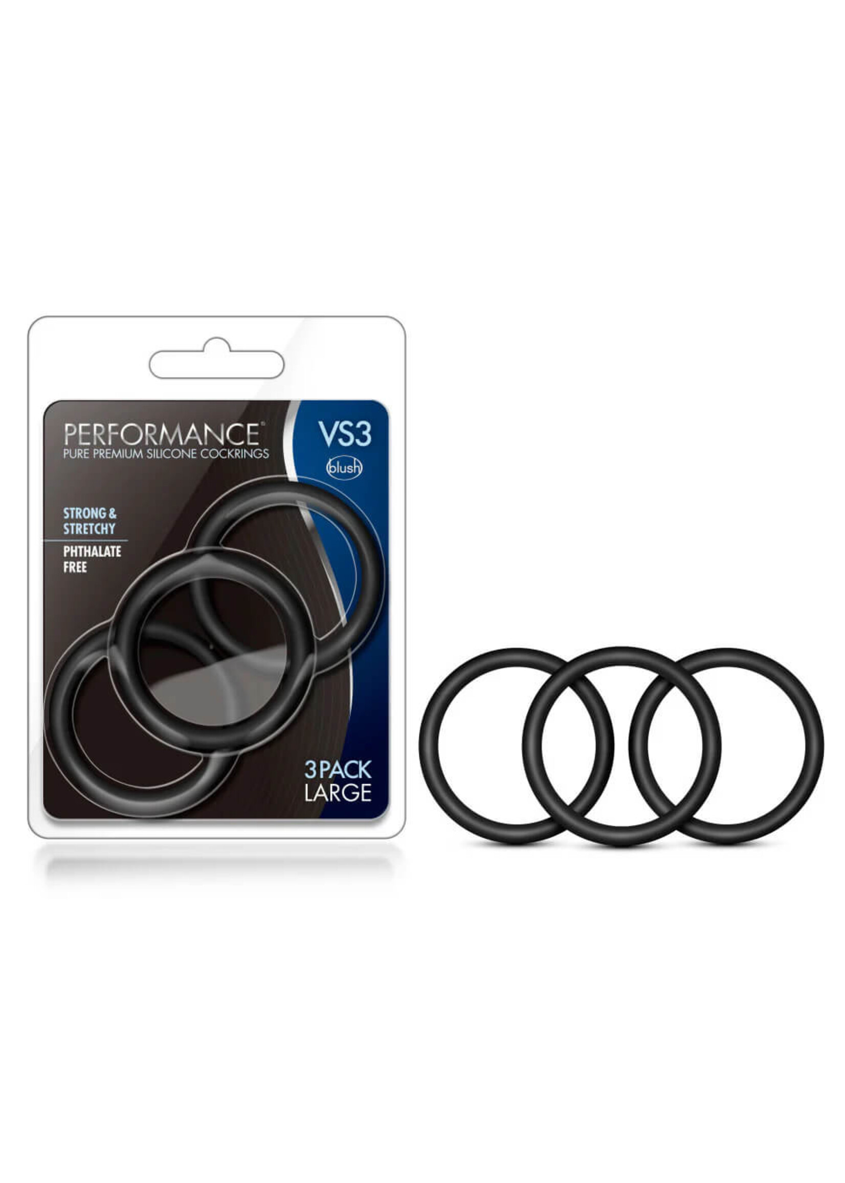 Performance Performance - VS3 Pure Premium Silicone Cock Rings - Large - Black