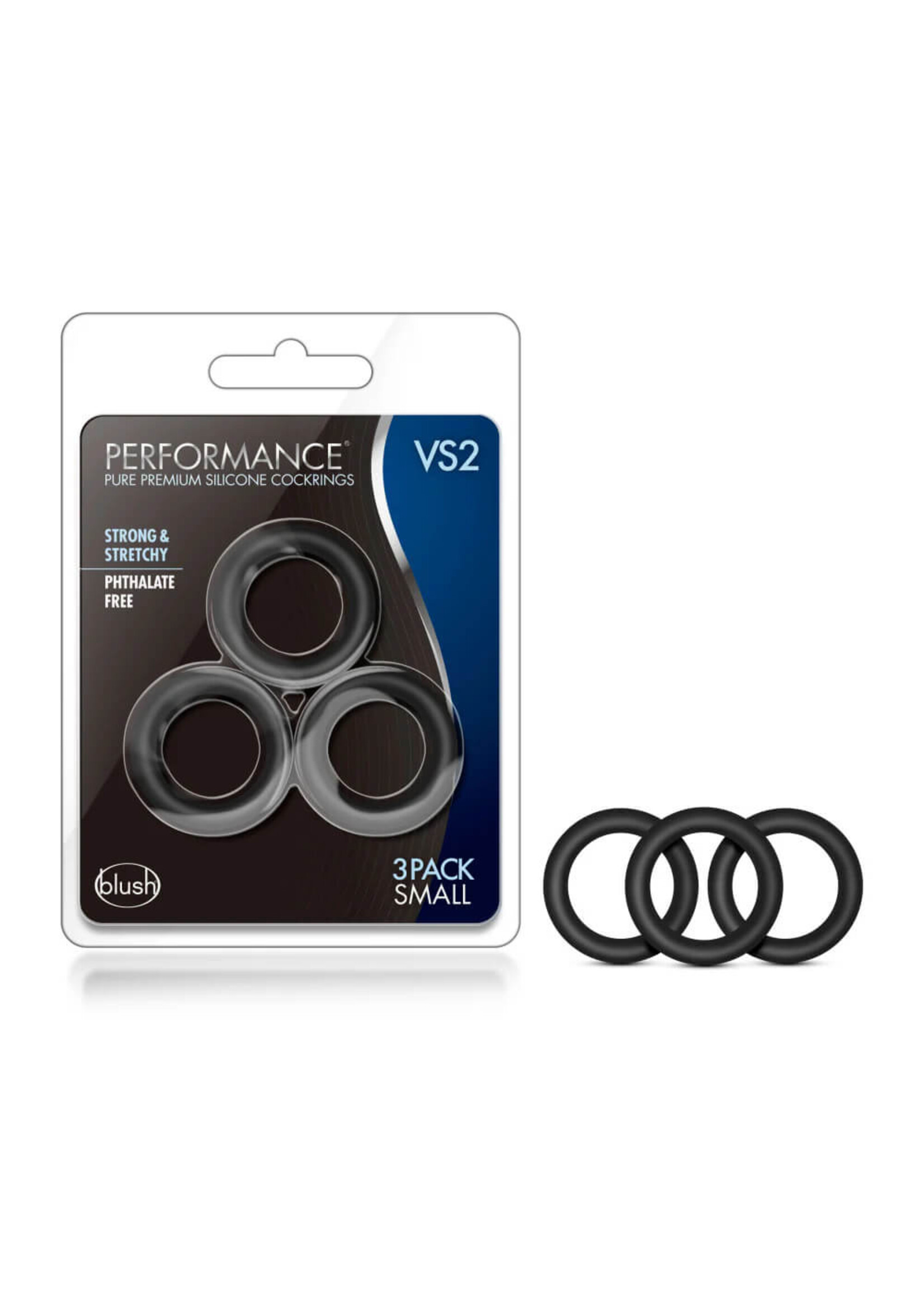 Performance Performance - VS2 Pure Premium Silicone Cock Rings - Small - Black