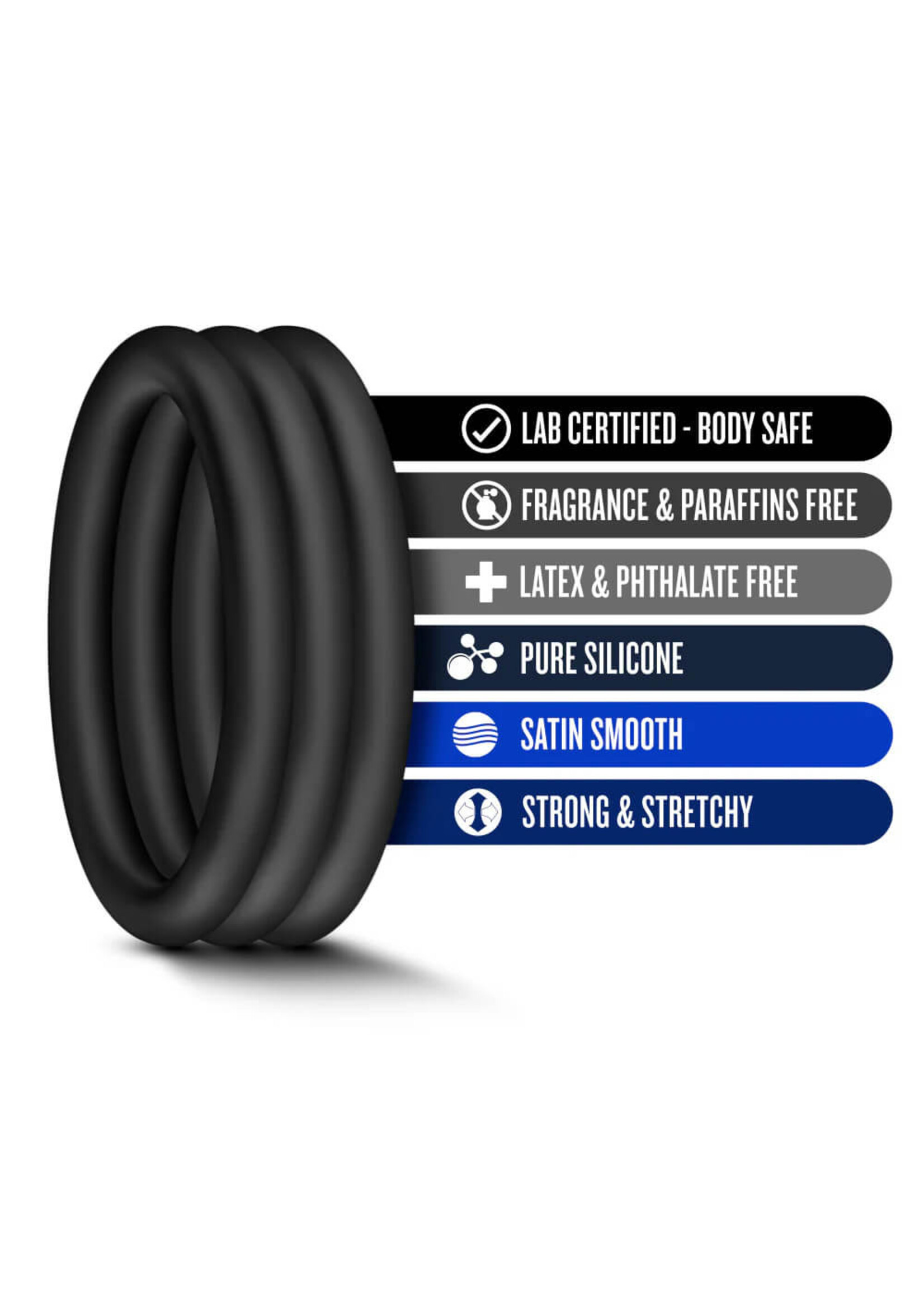 Performance Performance - VS1 Pure Premium Silicone Cock Rings - Medium - Black