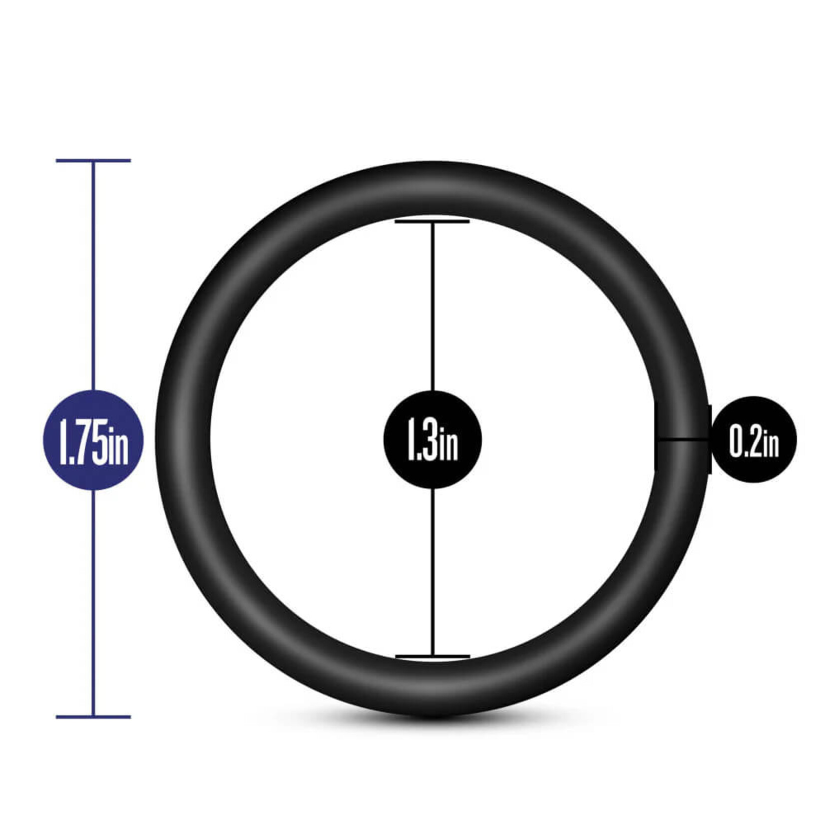 Performance Performance - VS1 Pure Premium Silicone Cock Rings - Medium - Black