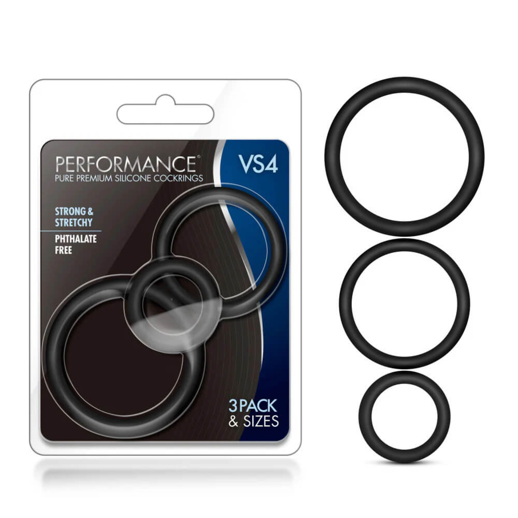 Performance Performance - VS4 Pure Premium Silicone Cock Ring Set - Black