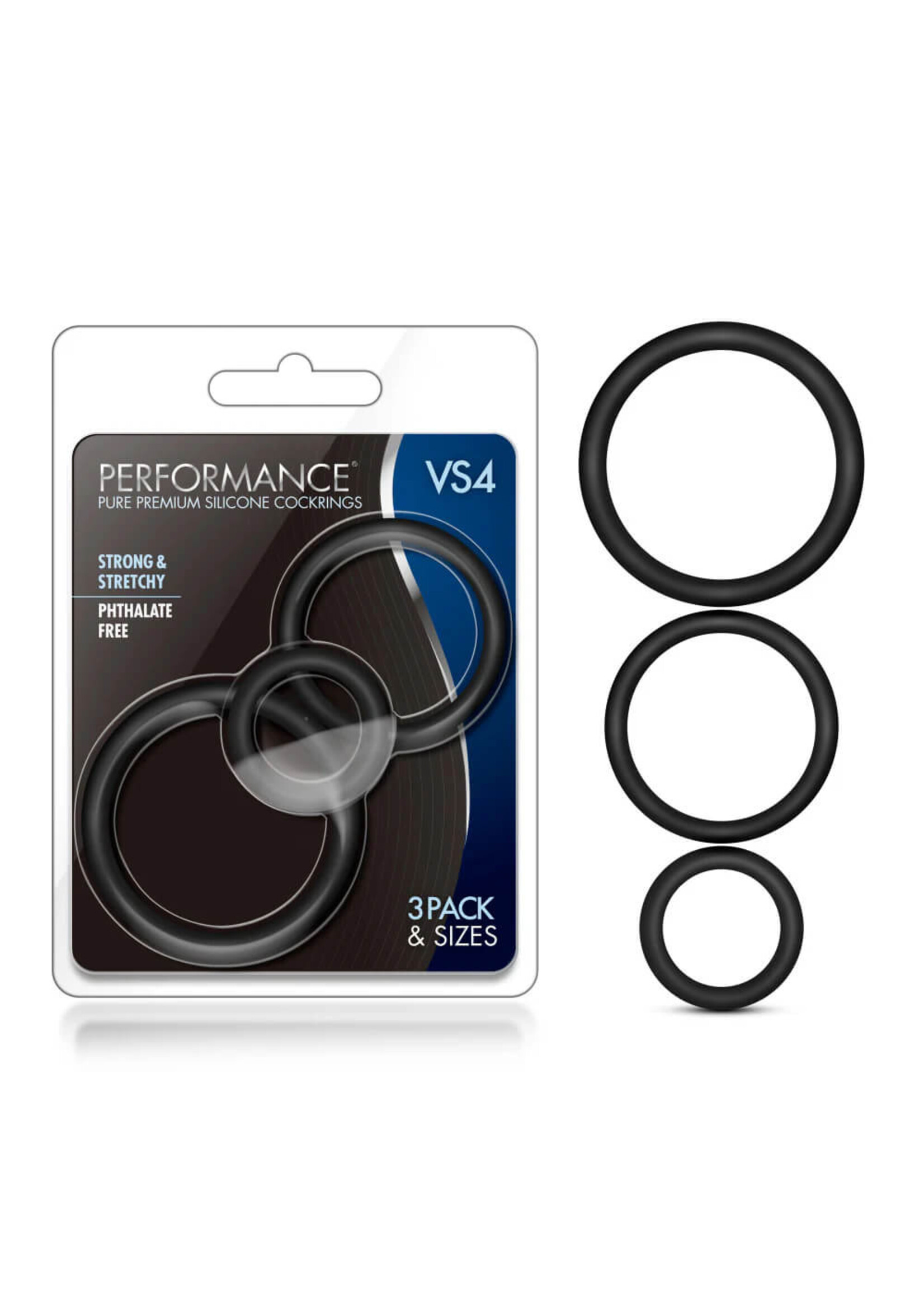 Performance Performance - VS4 Pure Premium Silicone Cock Ring Set - Black