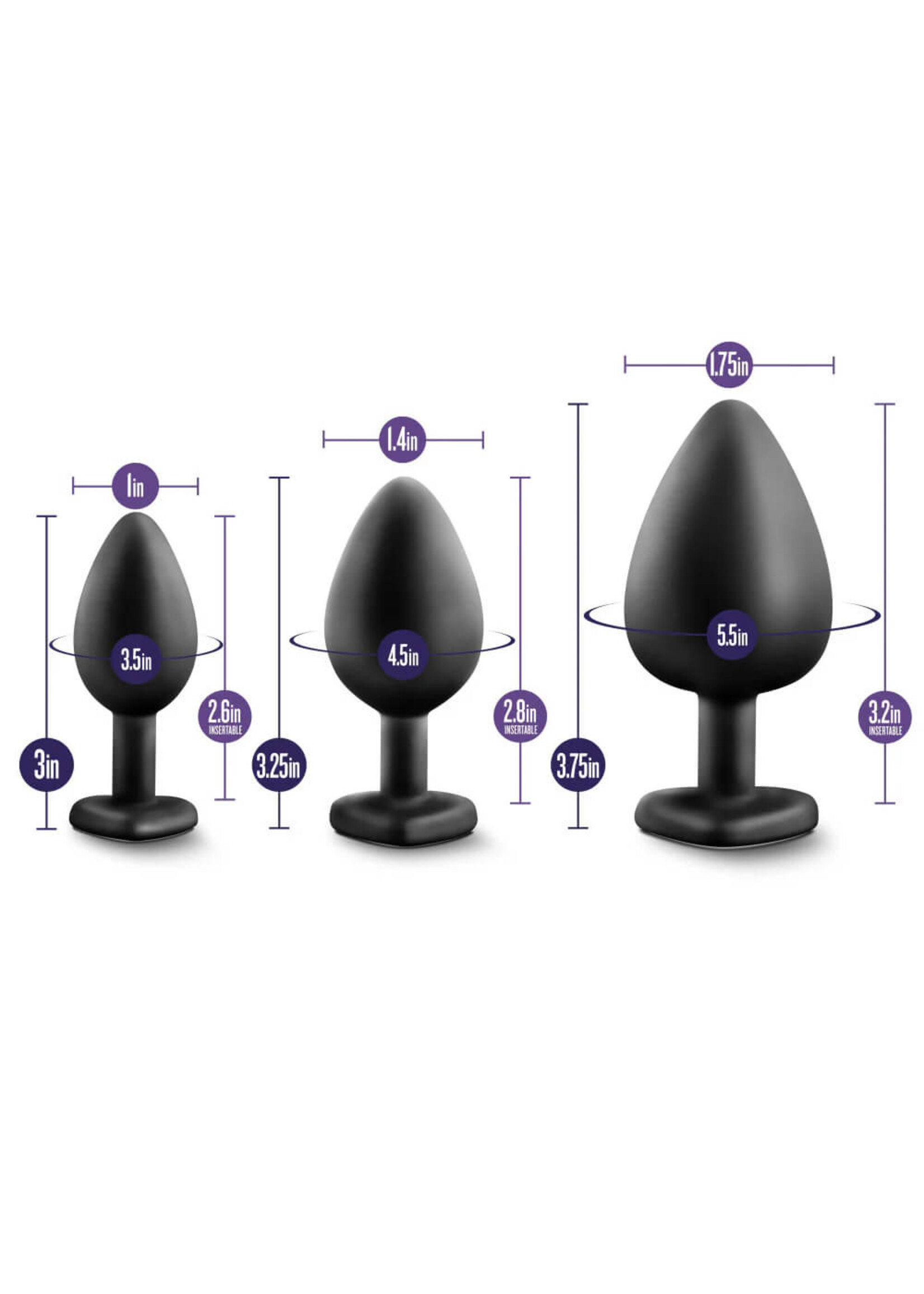 Luxe - Bling Plugs Training Kit - Black With White Gems