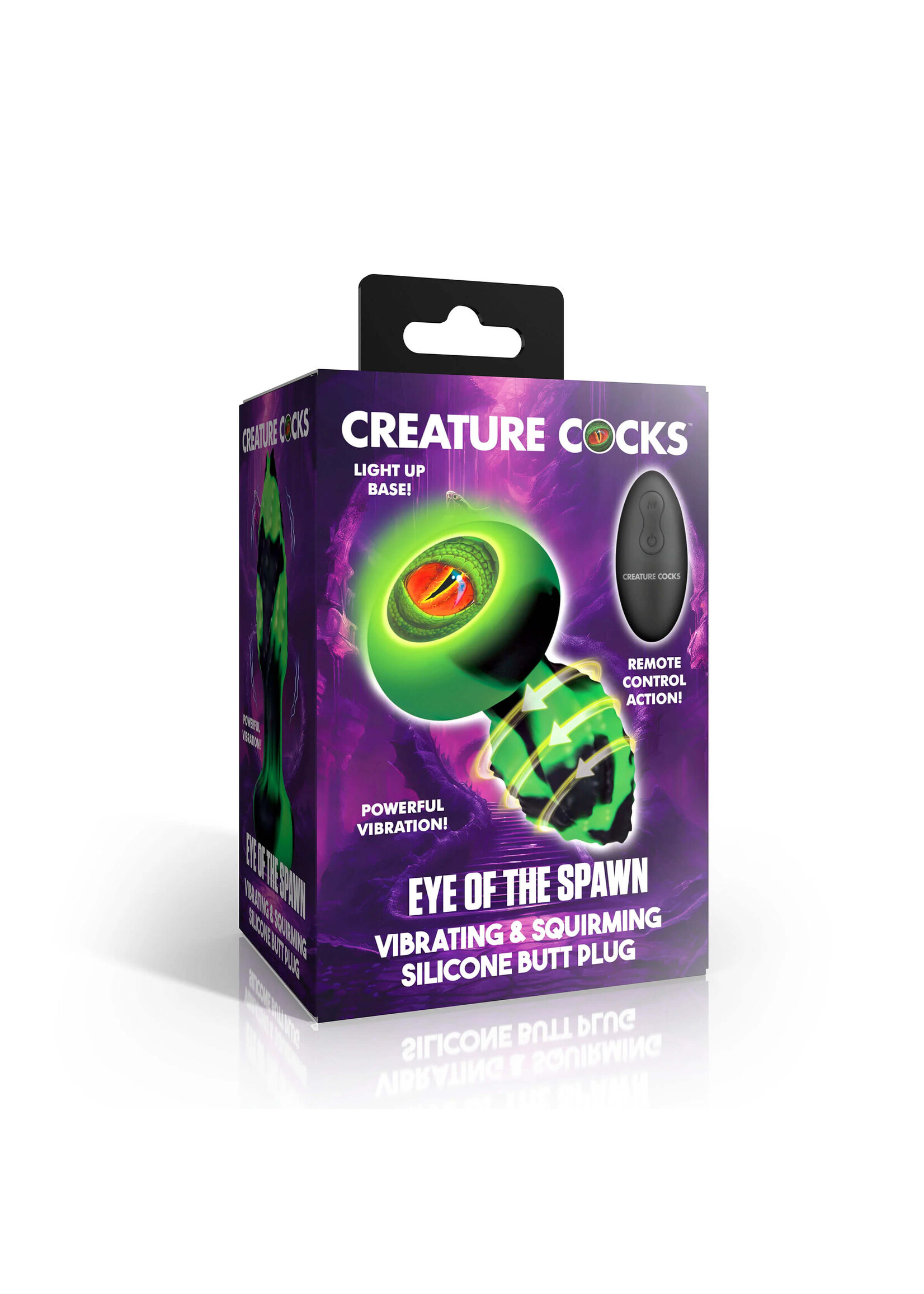 Creature Cocks Eye of the Spawn Vibrating & Squirming Silicone Butt Plug