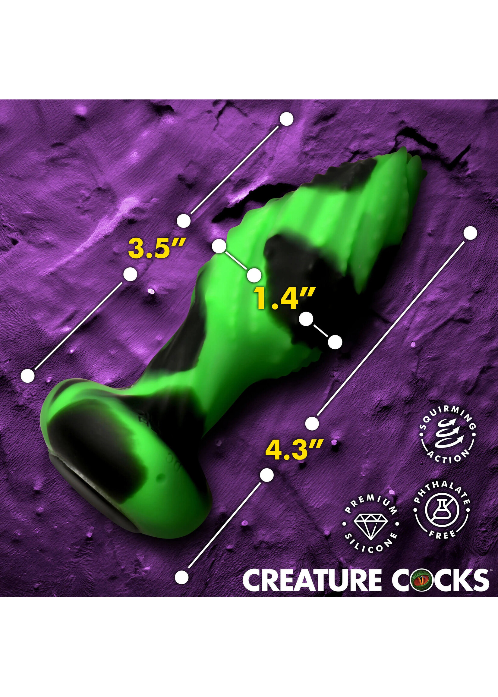 Creature Cocks Eye of the Spawn Vibrating & Squirming Silicone Butt Plug