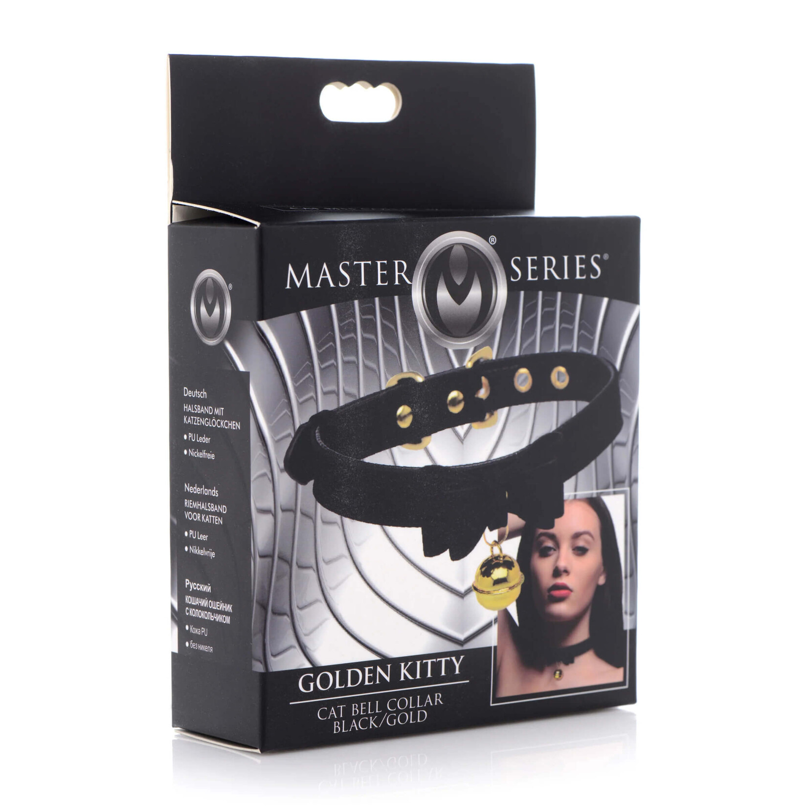 Golden Kitty Cat Bell Collar - Black/Gold