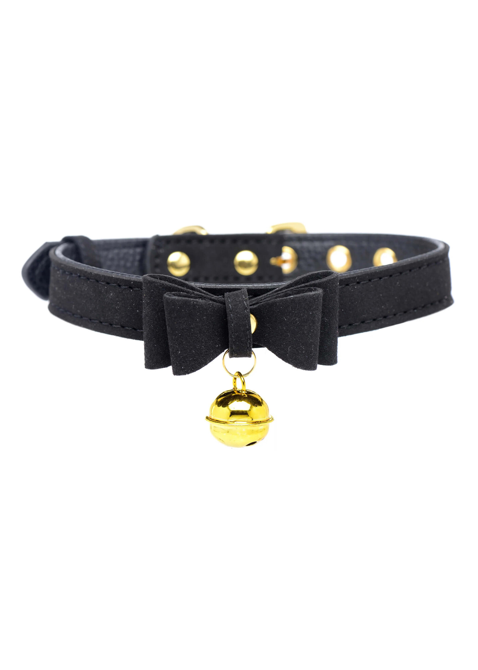 Golden Kitty Cat Bell Collar - Black/Gold
