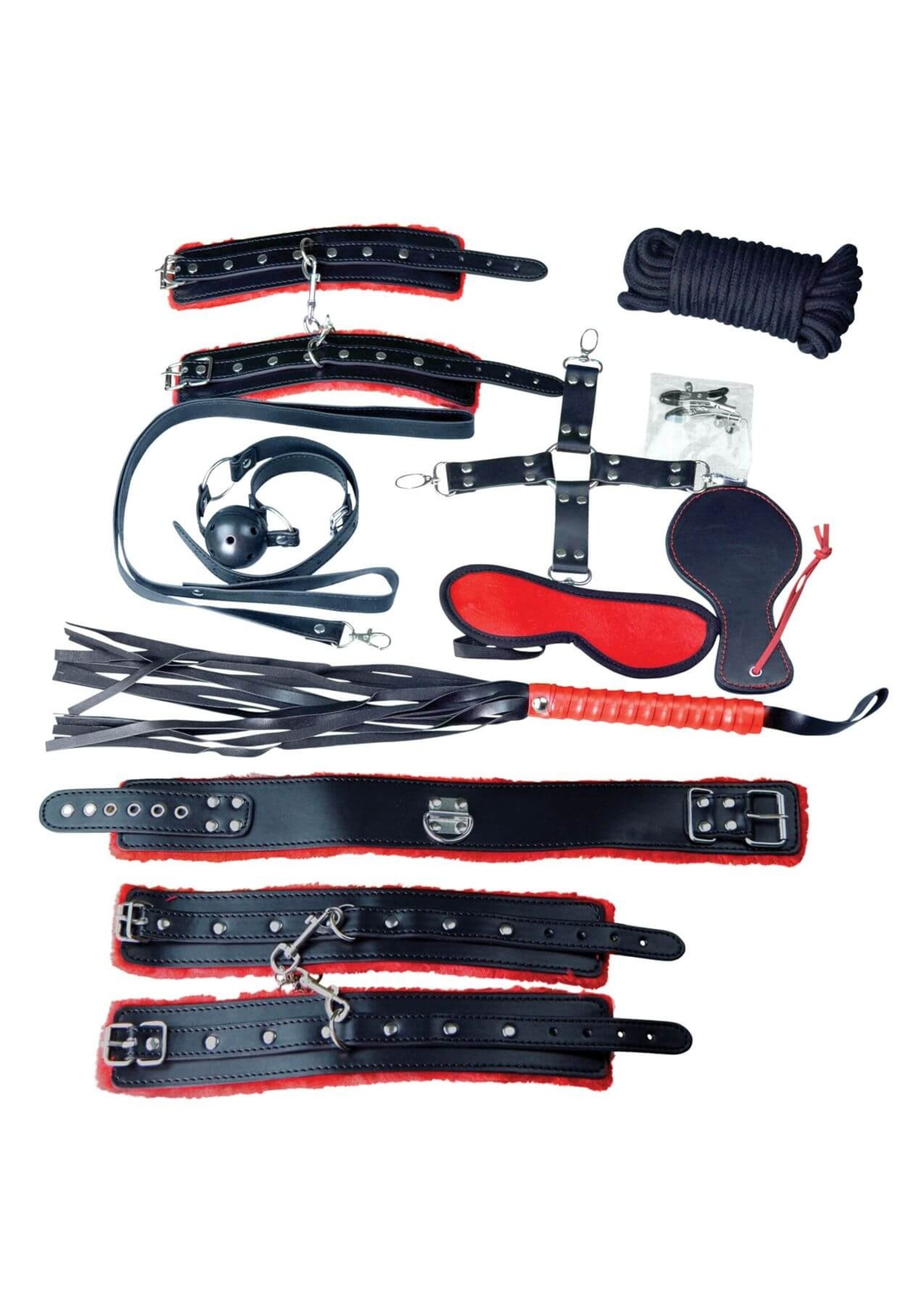 Plesur Deluxe Bondage Kit - Black/Red