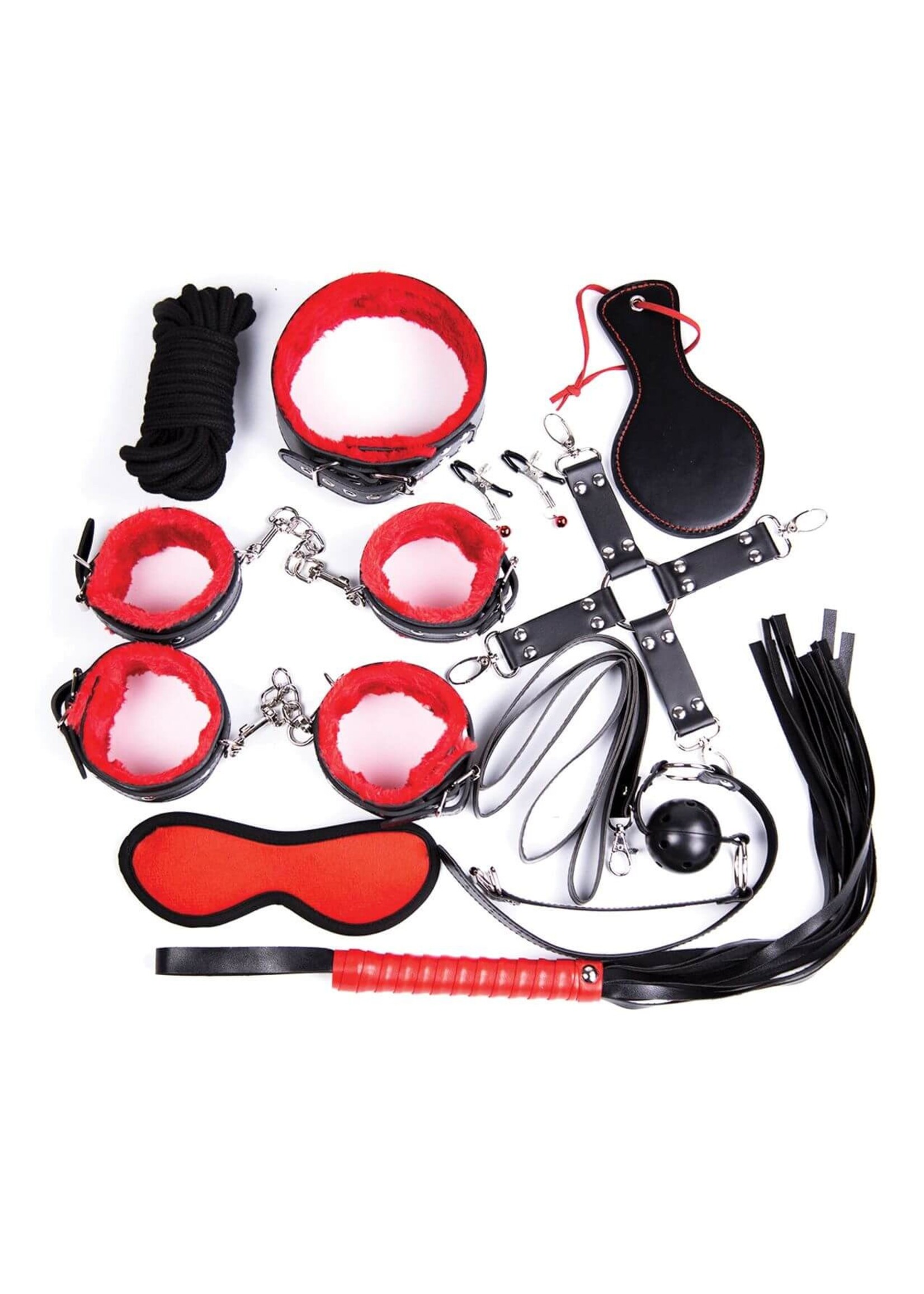 Plesur Deluxe Bondage Kit - Black/Red