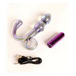 Cristal Orchid Pulse Glass Dildo w/Removable Bullet Vibe - Purple