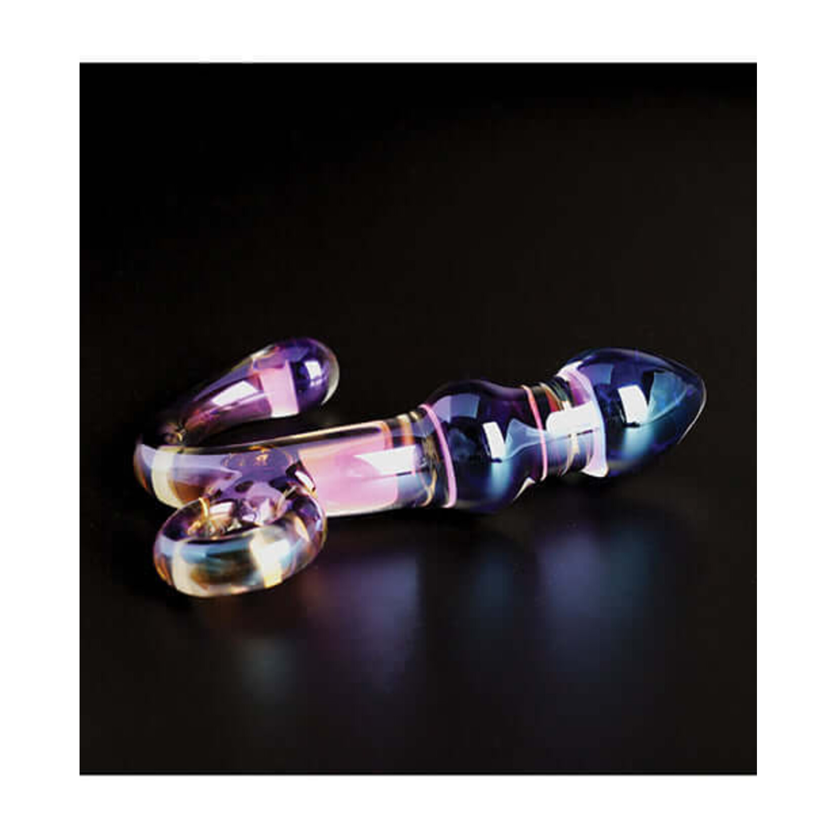 Cristal Orchid Pulse Glass Dildo w/Removable Bullet Vibe - Purple
