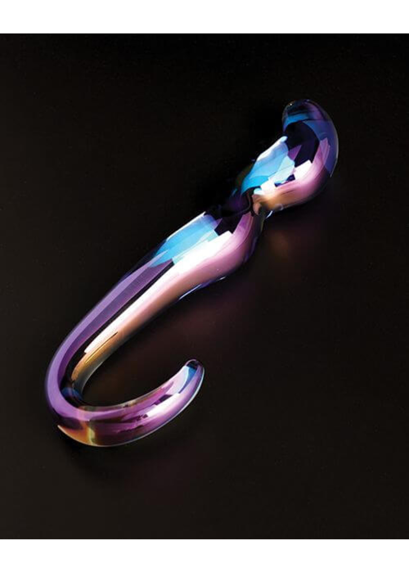 Cristal Cristal Blue Flame Curved Glass Dildo - Purple