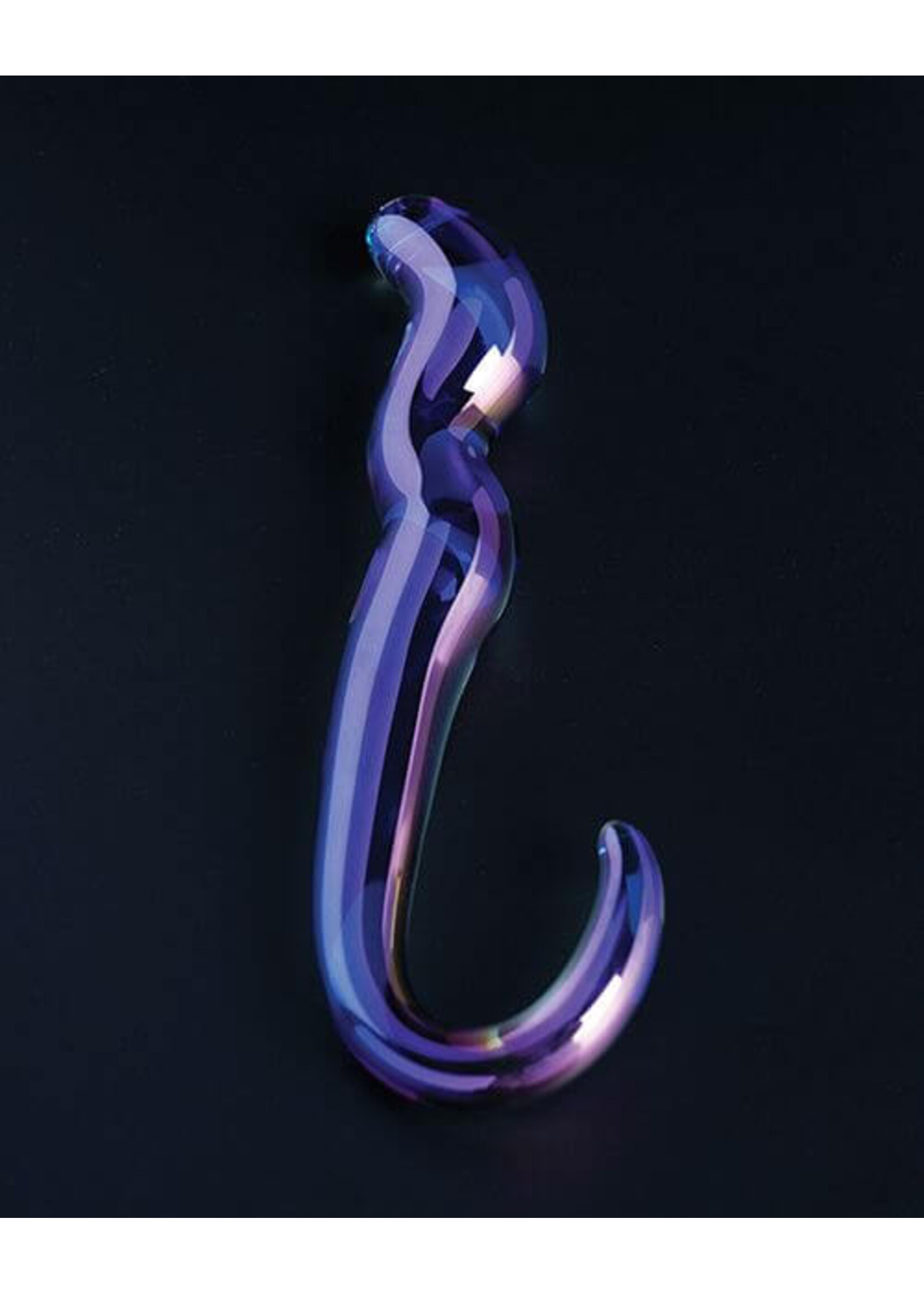 Cristal Cristal Blue Flame Curved Glass Dildo - Purple