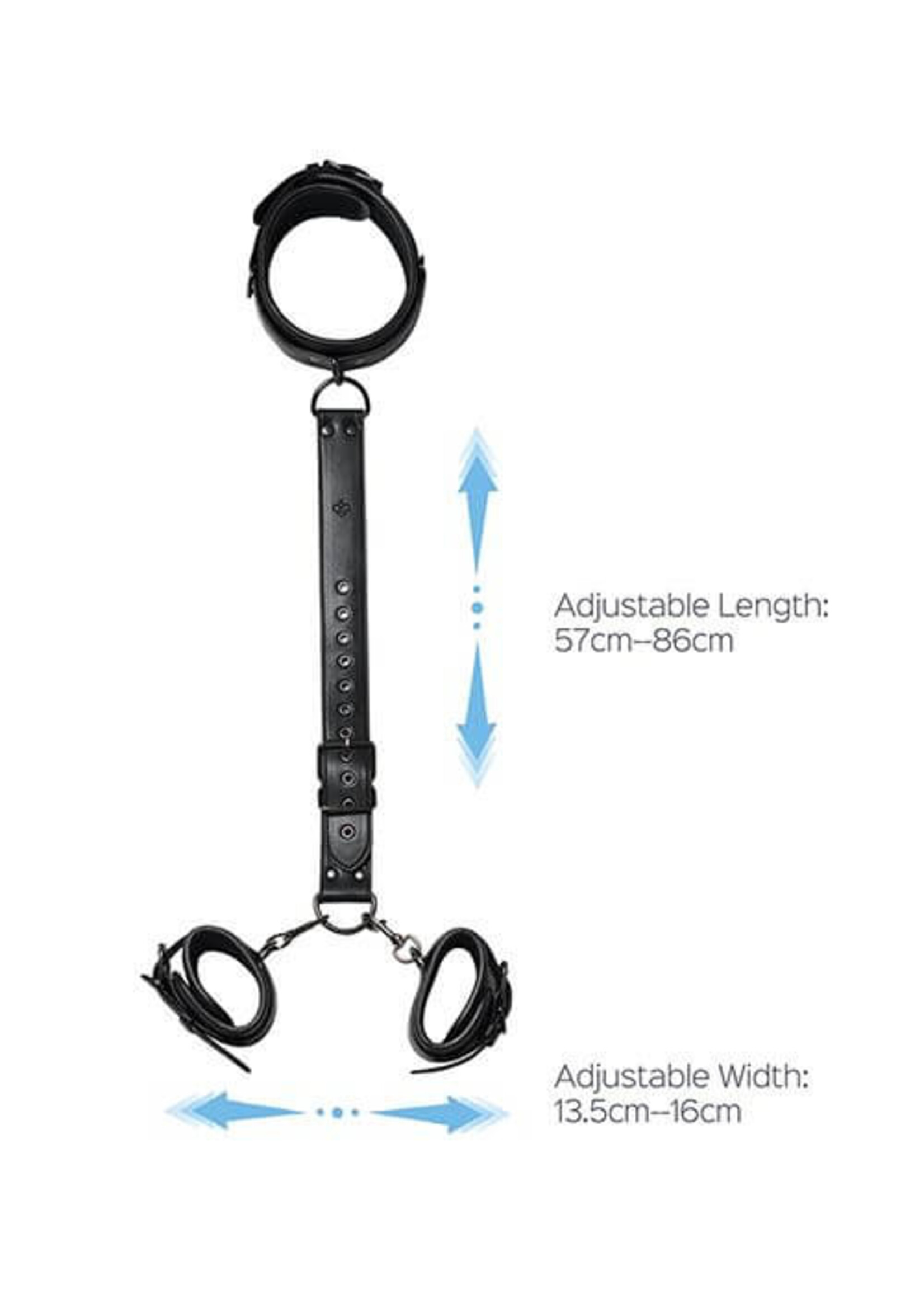 Kinky Play Box Kinky Play Box Locking Harness Collar to Wrist Restraints - Black