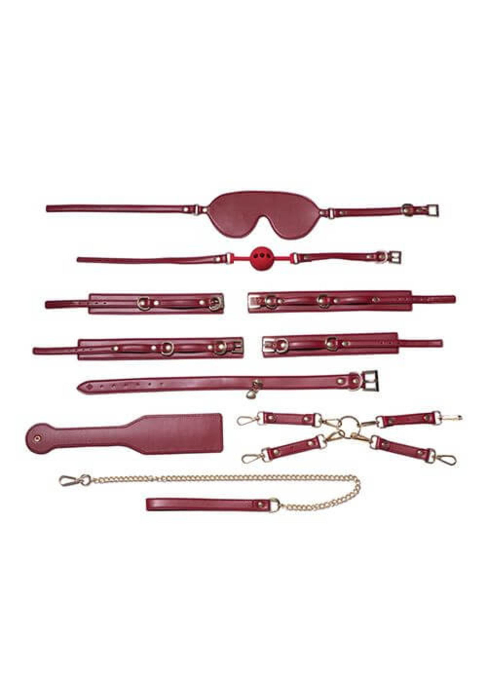 Kinky Play Box Kinky Play Box Red Passion 8 pc Set Bondage Kit - Red
