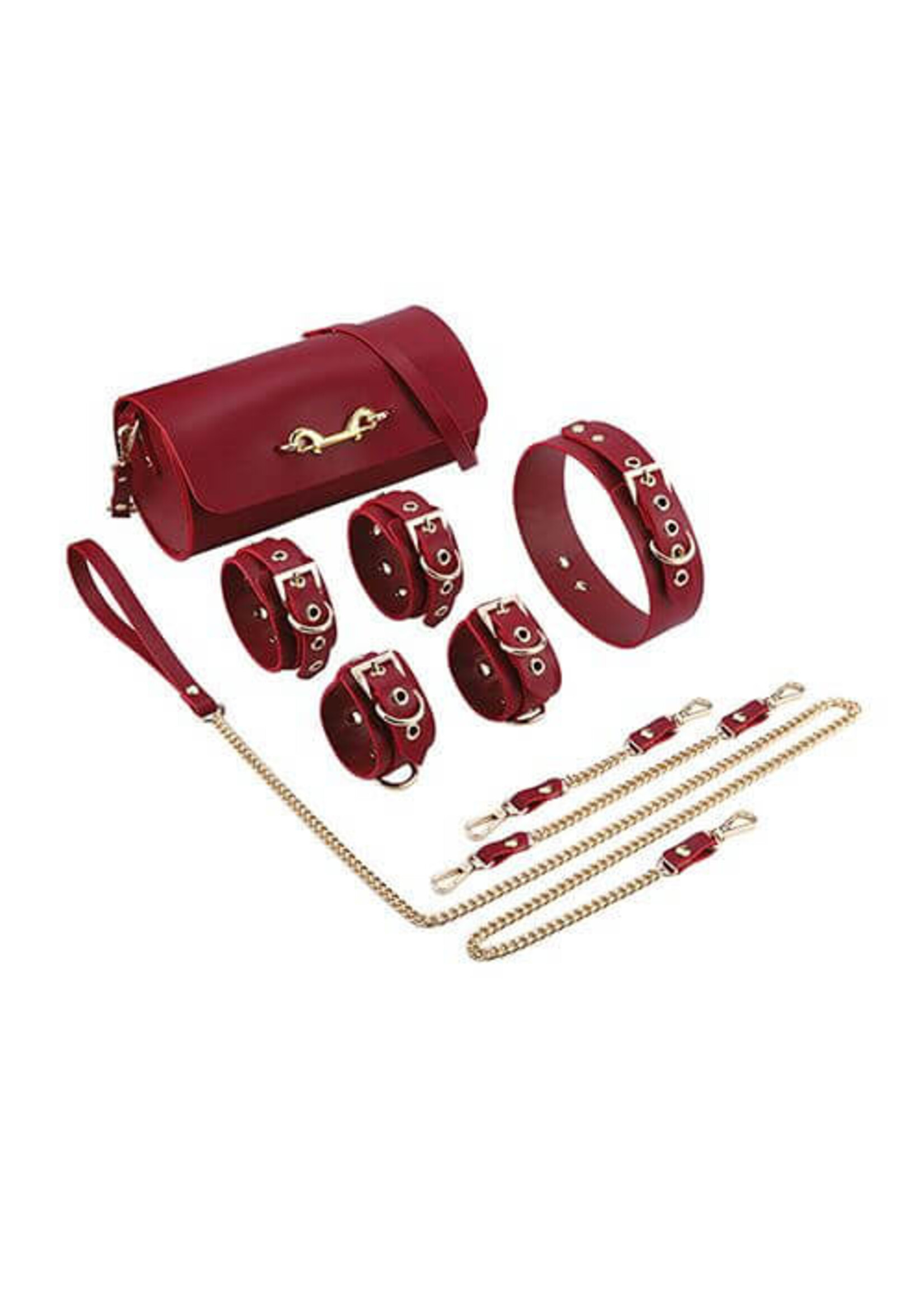 Kinky Play Box Kinky Play Box Federico Luxurious Leather Restraint Kit - Red