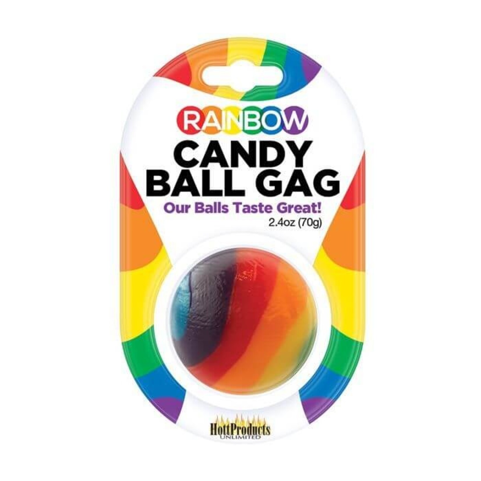 Rainbow Candy Ball Gag - Strawberry