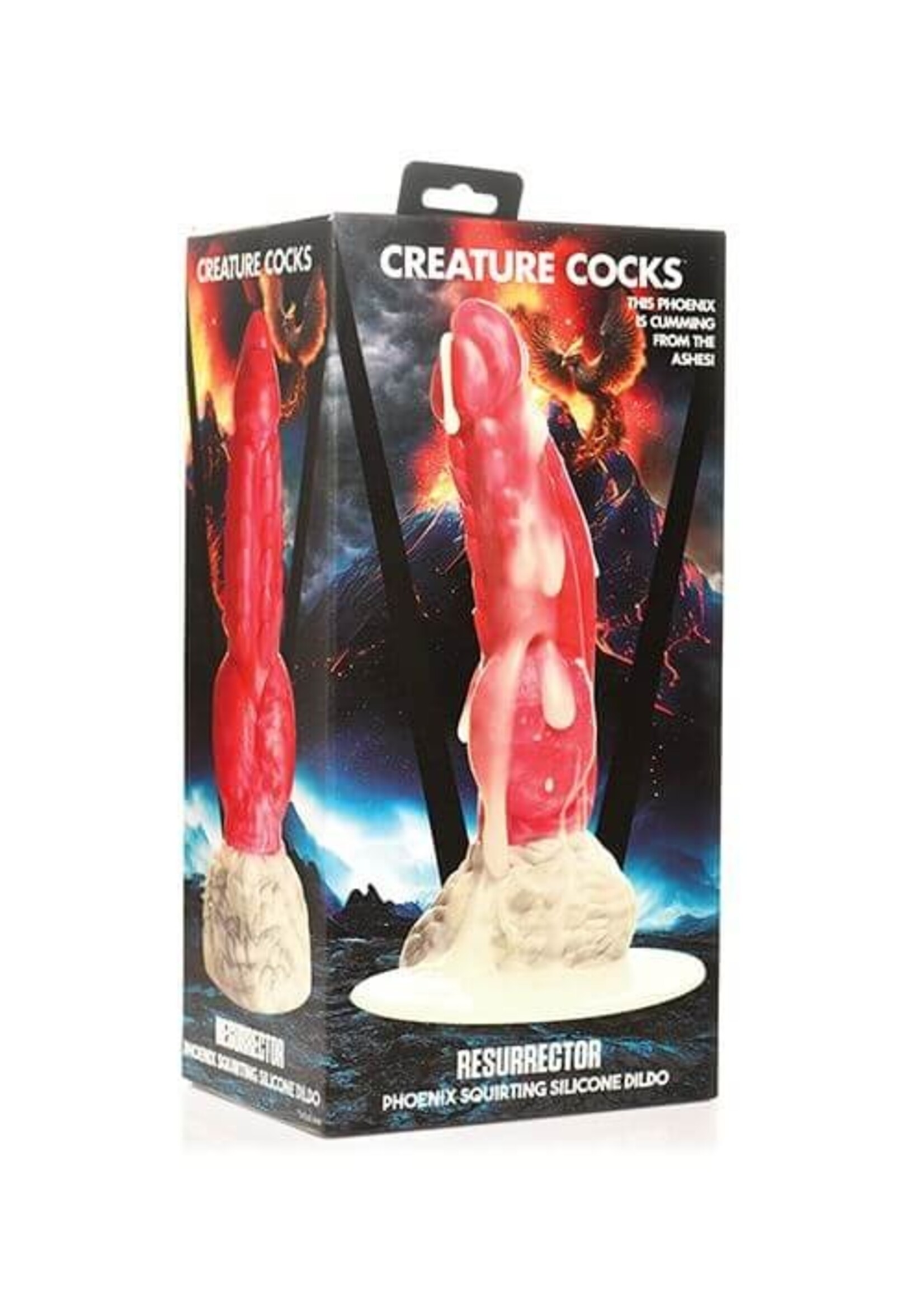 Creature Cocks Resurrector Phoenix Squirting Silicone Dildo - Red/White