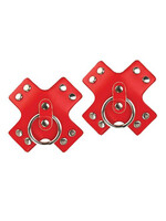 Nipplicious Seducer Leather Pasties w/Ring - Red