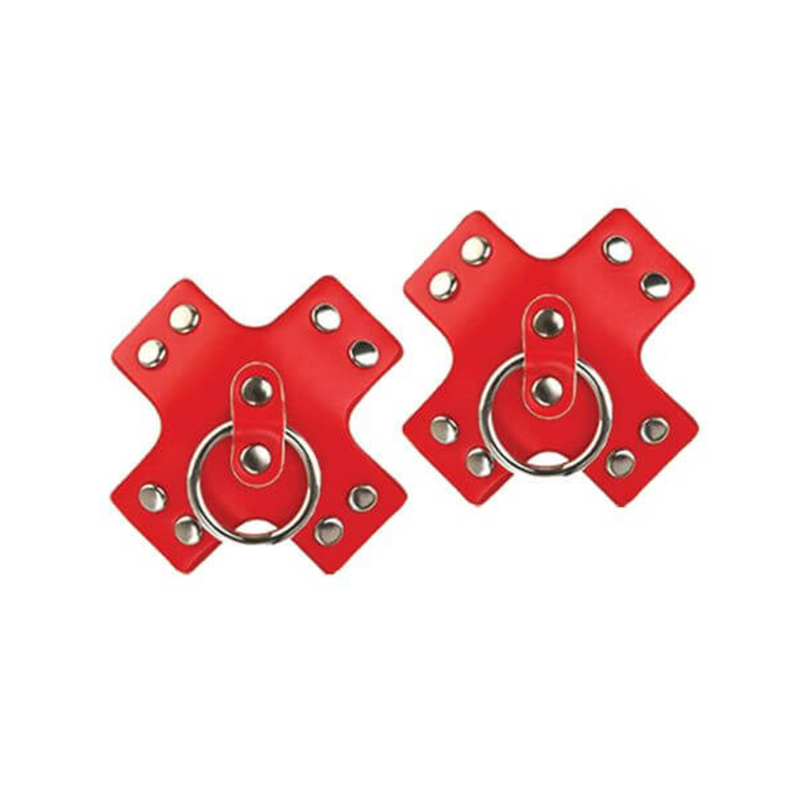Nipplicious Seducer Leather Pasties w/Ring - Red