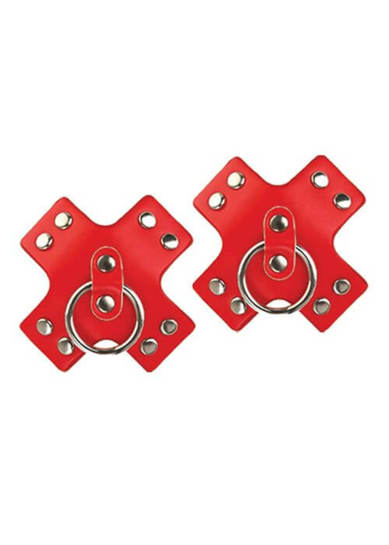 Nipplicious Seducer Leather Pasties w/Ring - Red