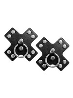 Nipplicious Seducer Leather Pasties w/Ring - Black