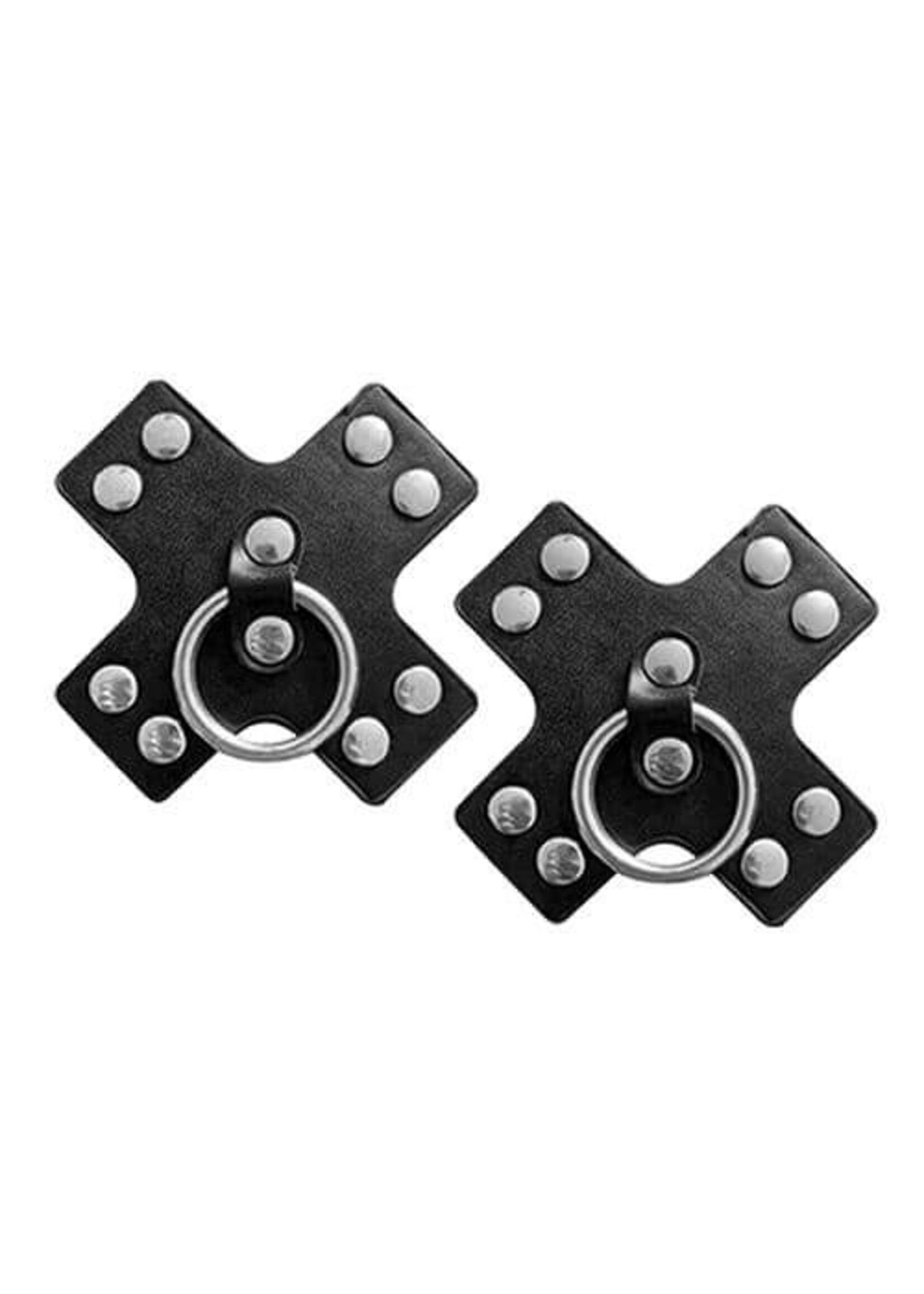 Nipplicious Seducer Leather Pasties w/Ring - Black