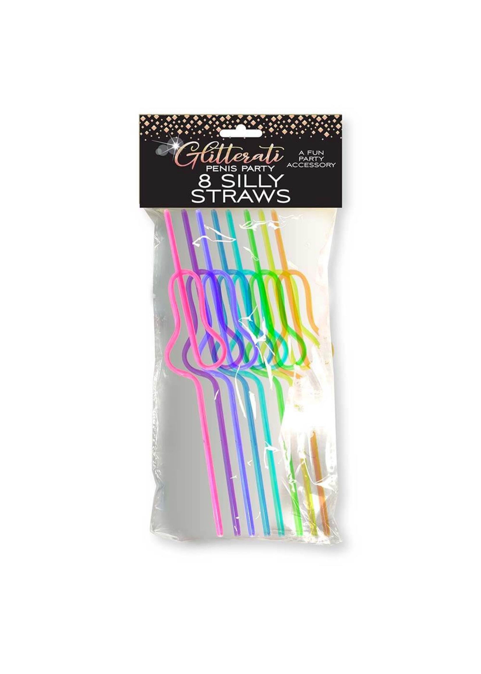 Glitterati Penis Party Silly Straws 8-Pack