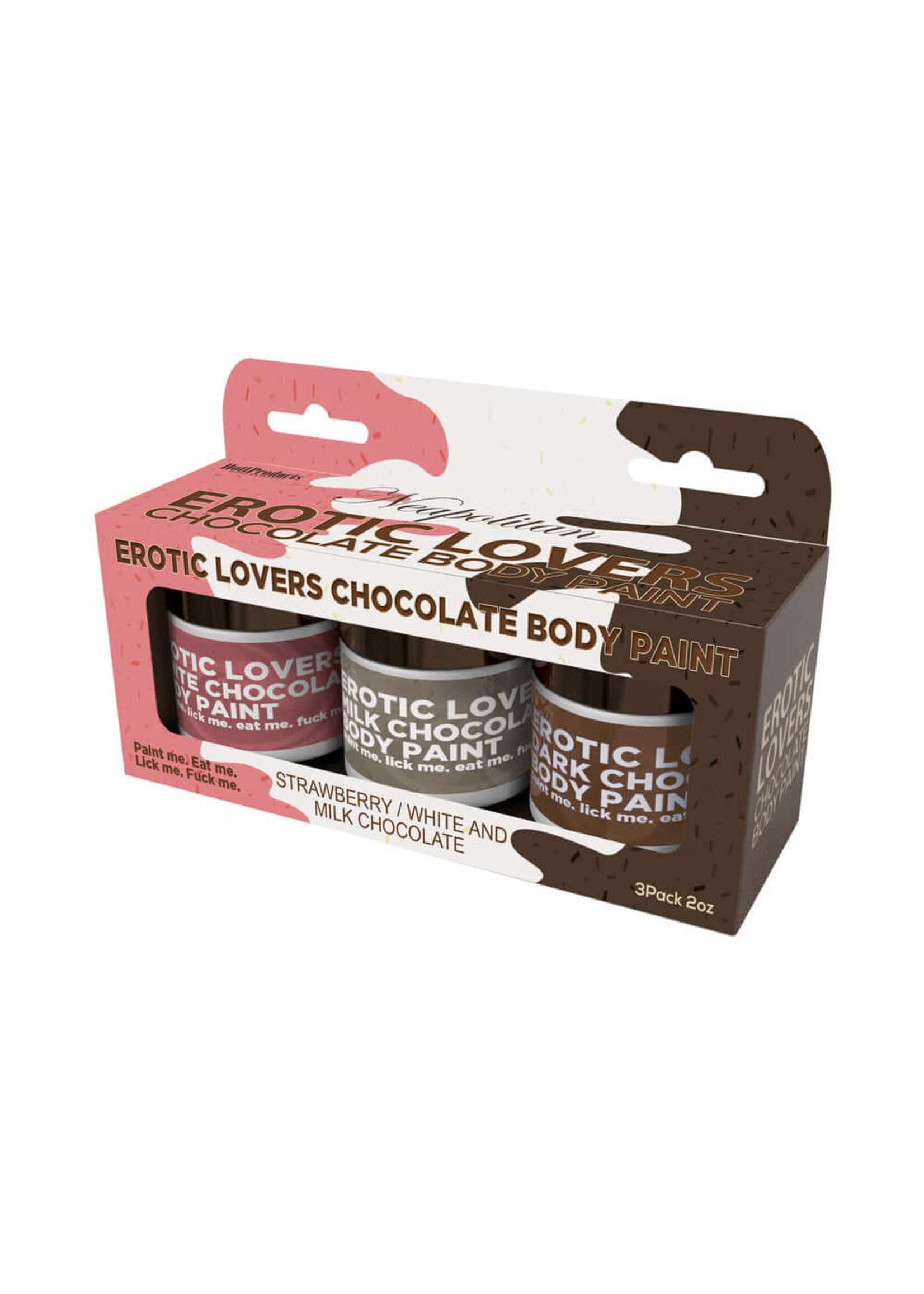 Erotic Chocolate Body Paints White/Milk Chocolate&Strawberry (3 Pack)