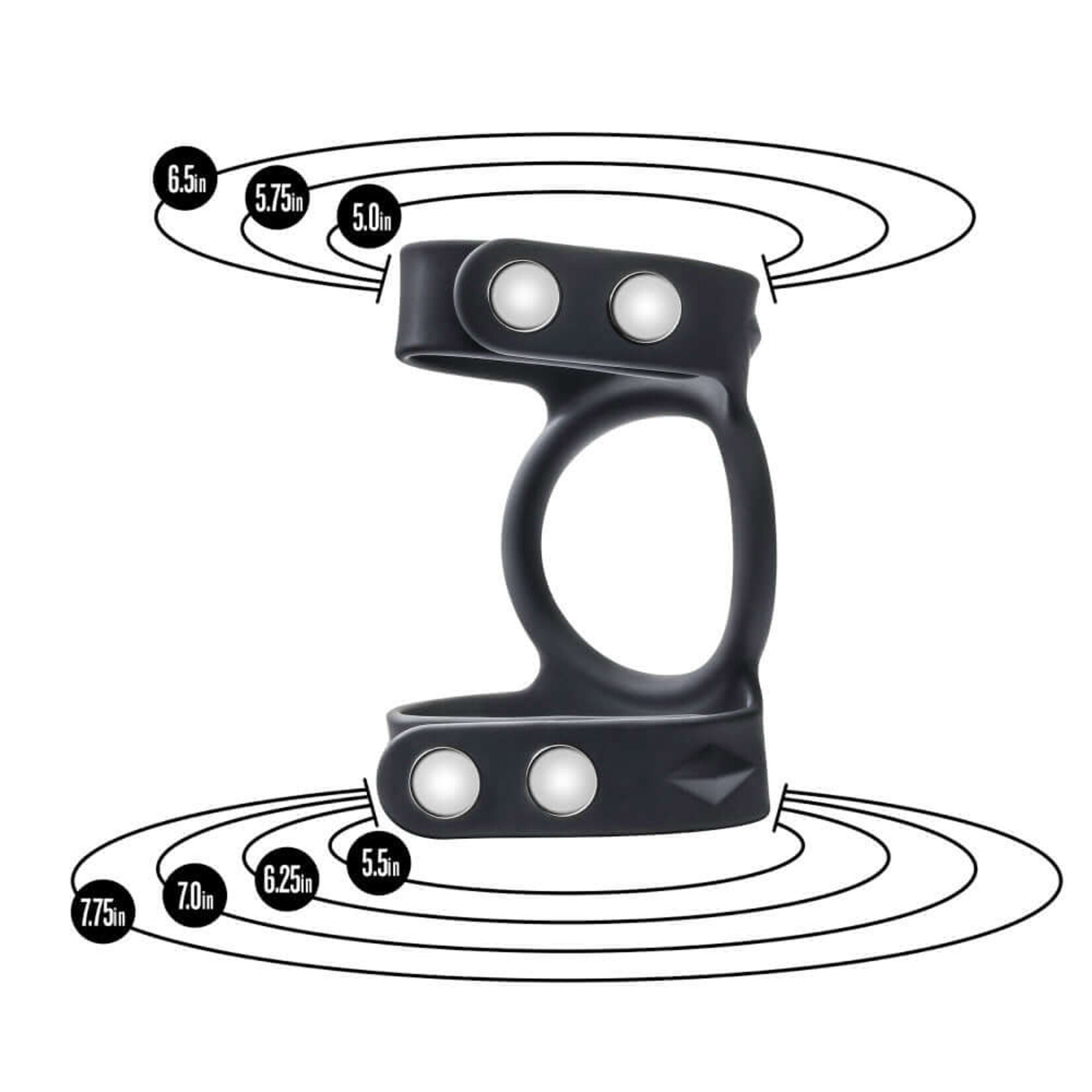 Performance Performance - VS8 - Silicone Double Cock & Ball Strap - Black