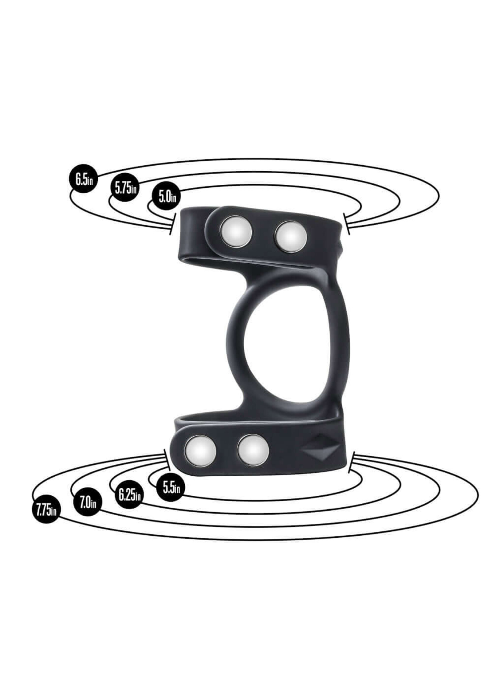 Performance Performance - VS8 - Silicone Double Cock & Ball Strap - Black