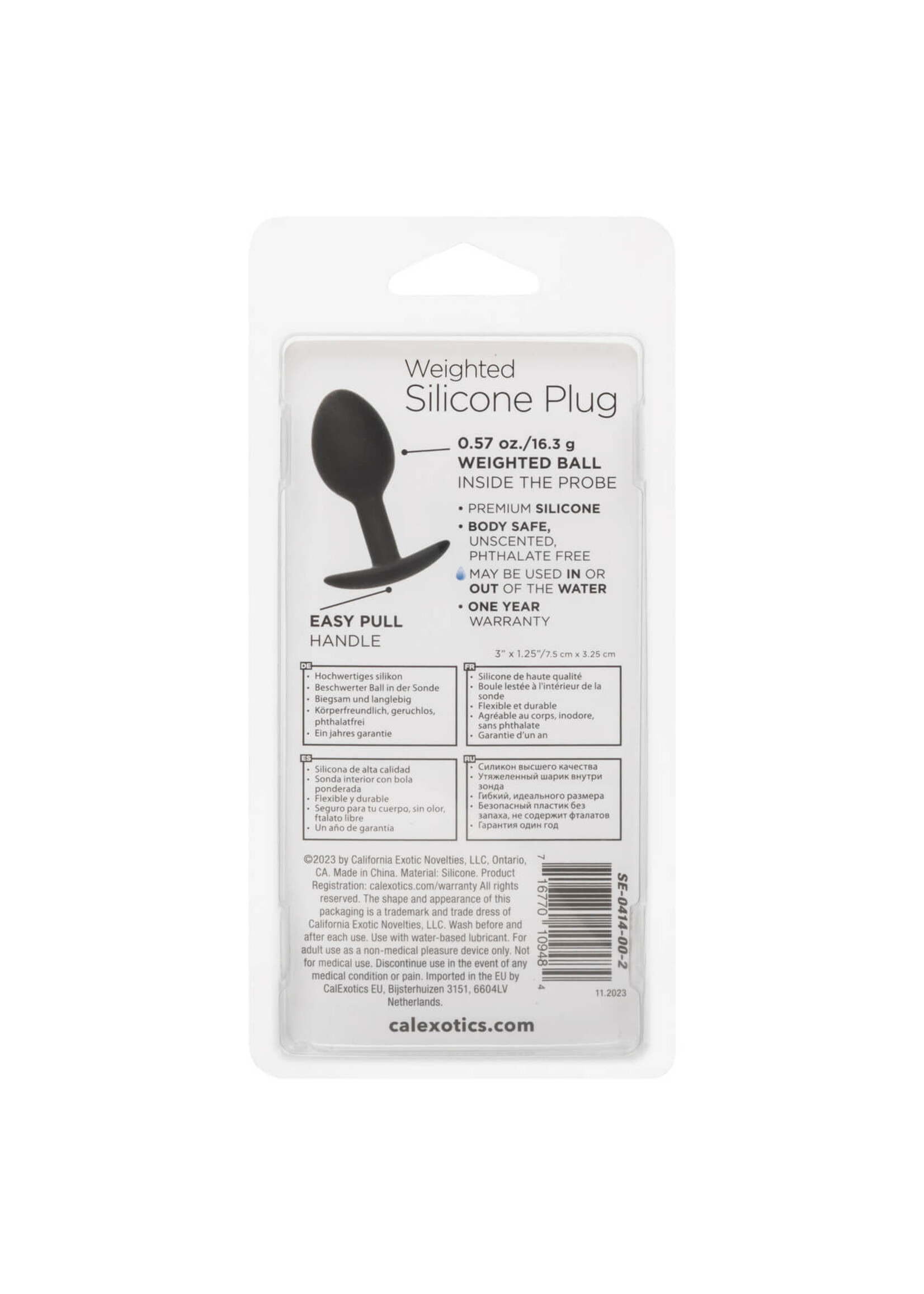 Cal Exotic Novelties Weighted Silicone Plug