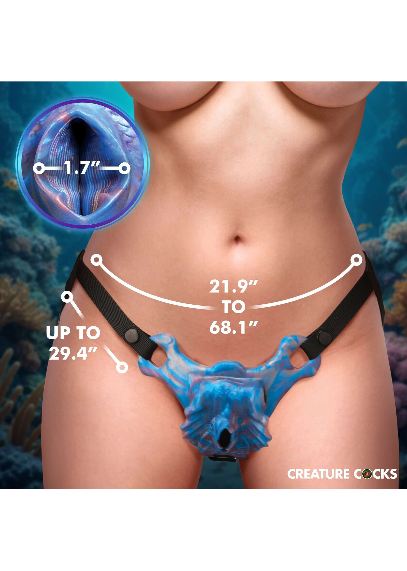 Creature Cocks Siren Snatch Silicone Strap-On