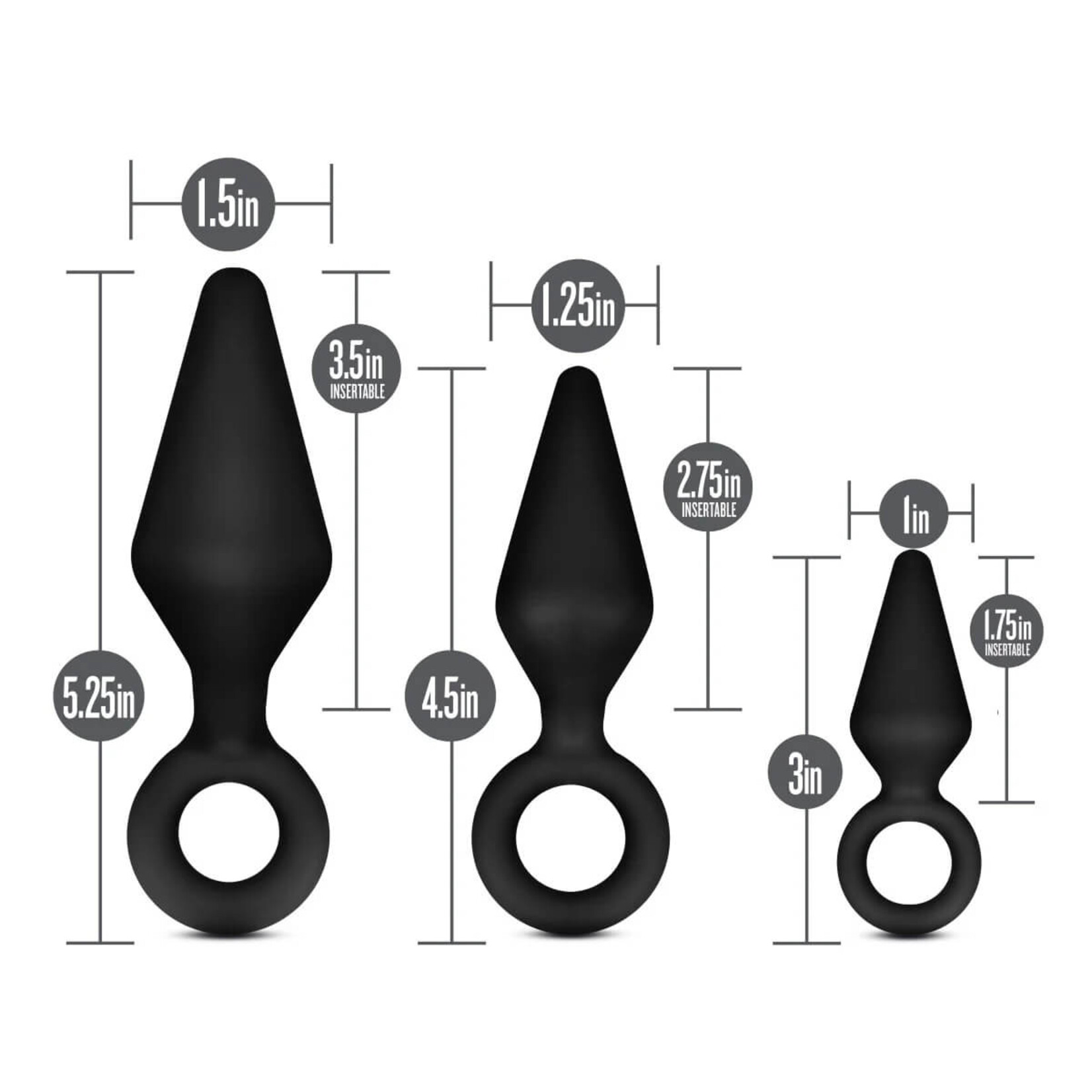 Anal Adventures Platinum Anal Adventures Platinum - Silicone Loop Plug Kit - Black