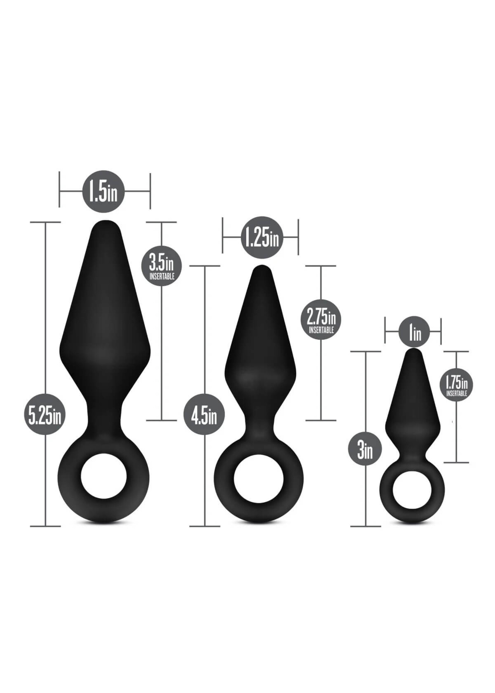 Anal Adventures Platinum Anal Adventures Platinum - Silicone Loop Plug Kit - Black