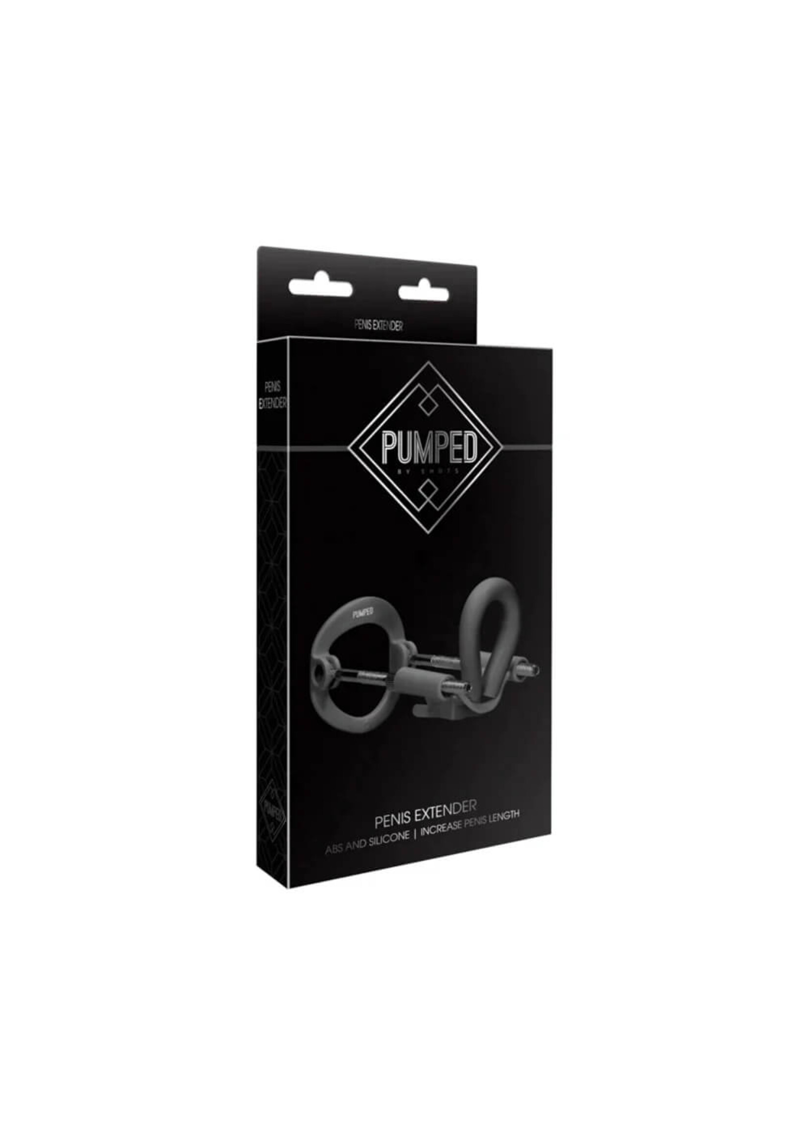 Shots Pumped Silicone & ABS Penis Extender Black