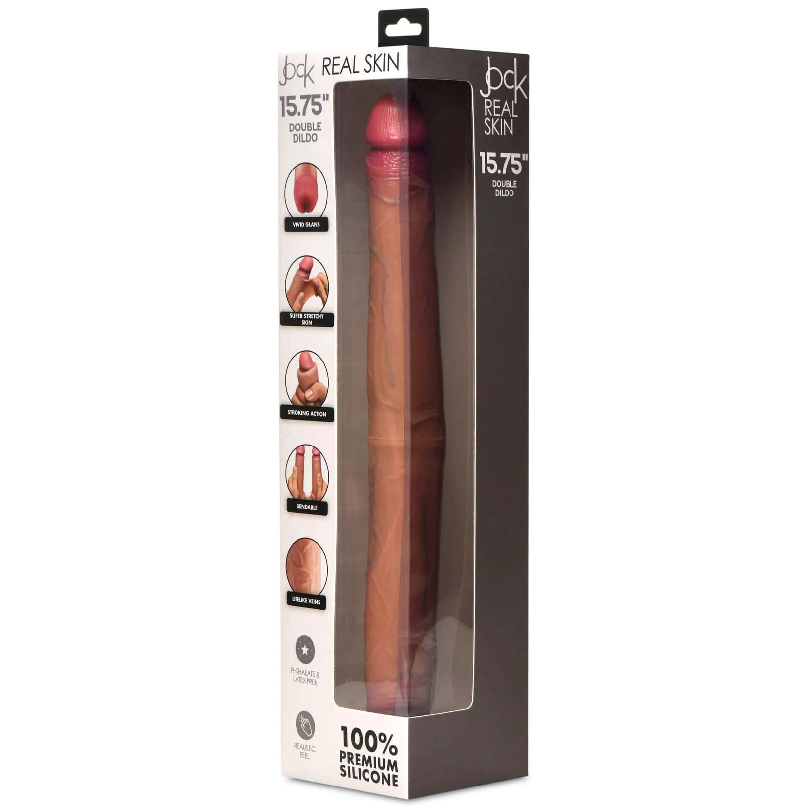 Jock JOCK Real Skin 15.75" Double Dildo - Medium