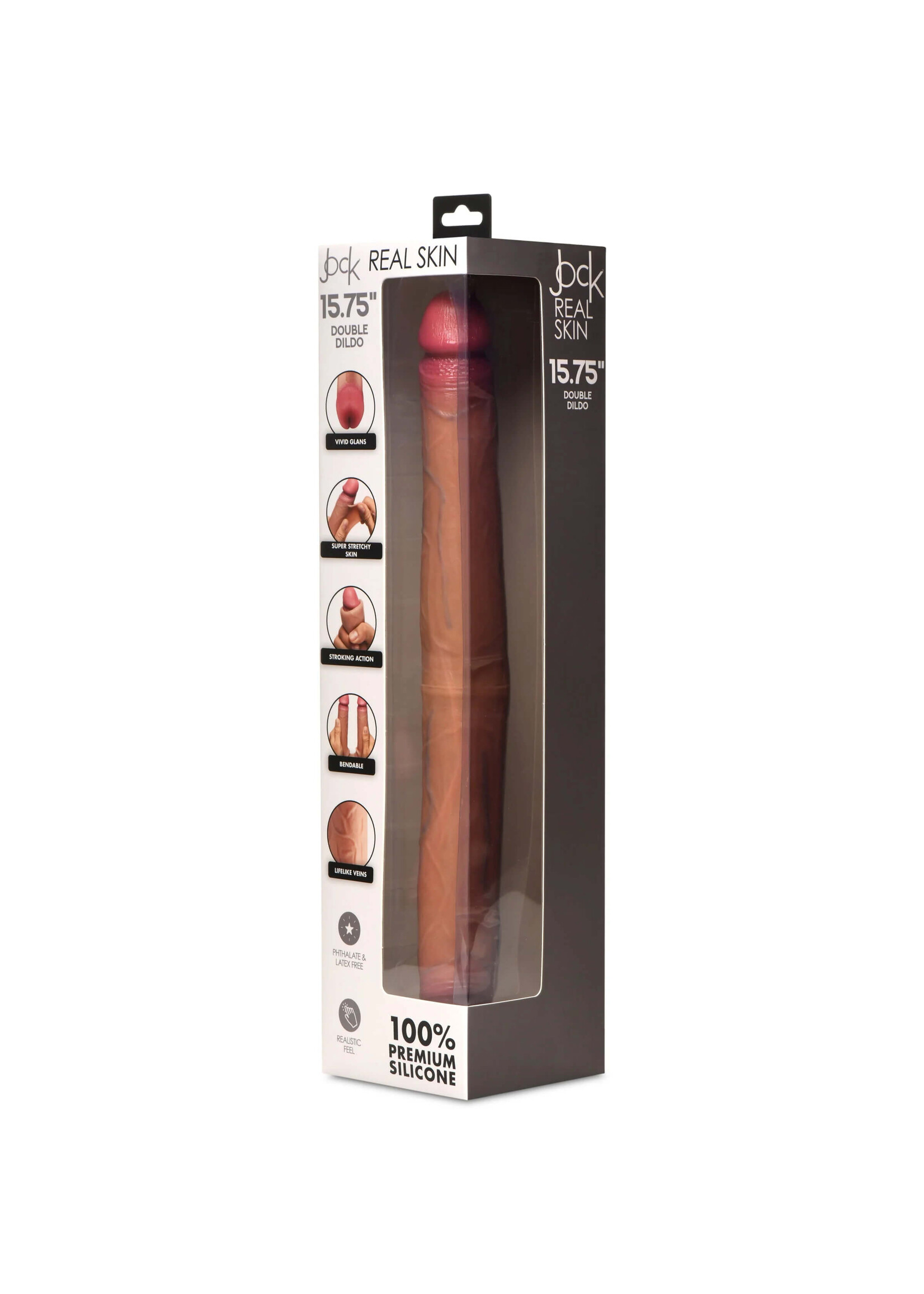Jock JOCK Real Skin 15.75" Double Dildo - Medium