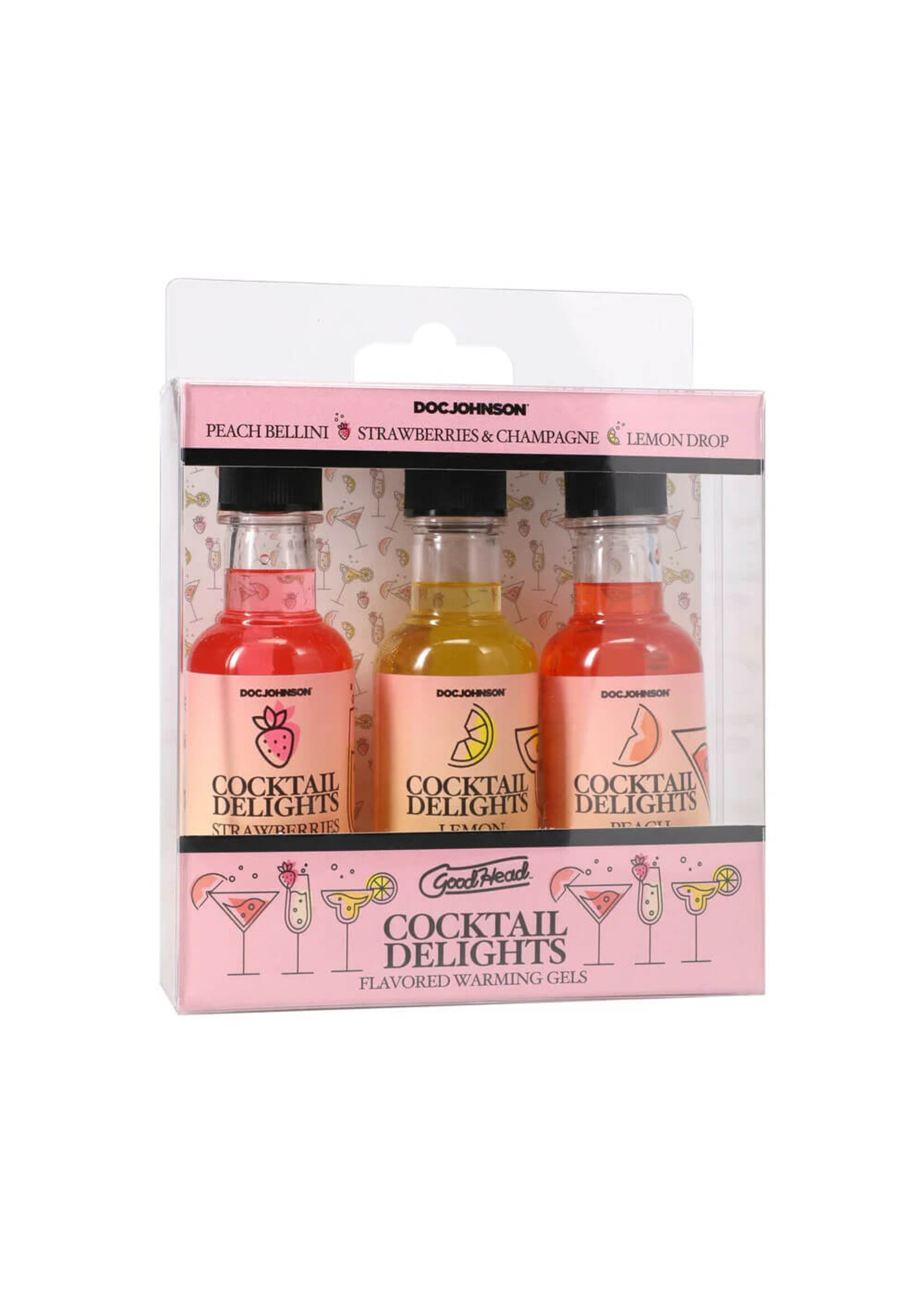 GoodHead - Cocktail Delights - Peach Bellini, Strawberries & Champagne, Lemon Drop - 3 Pack
