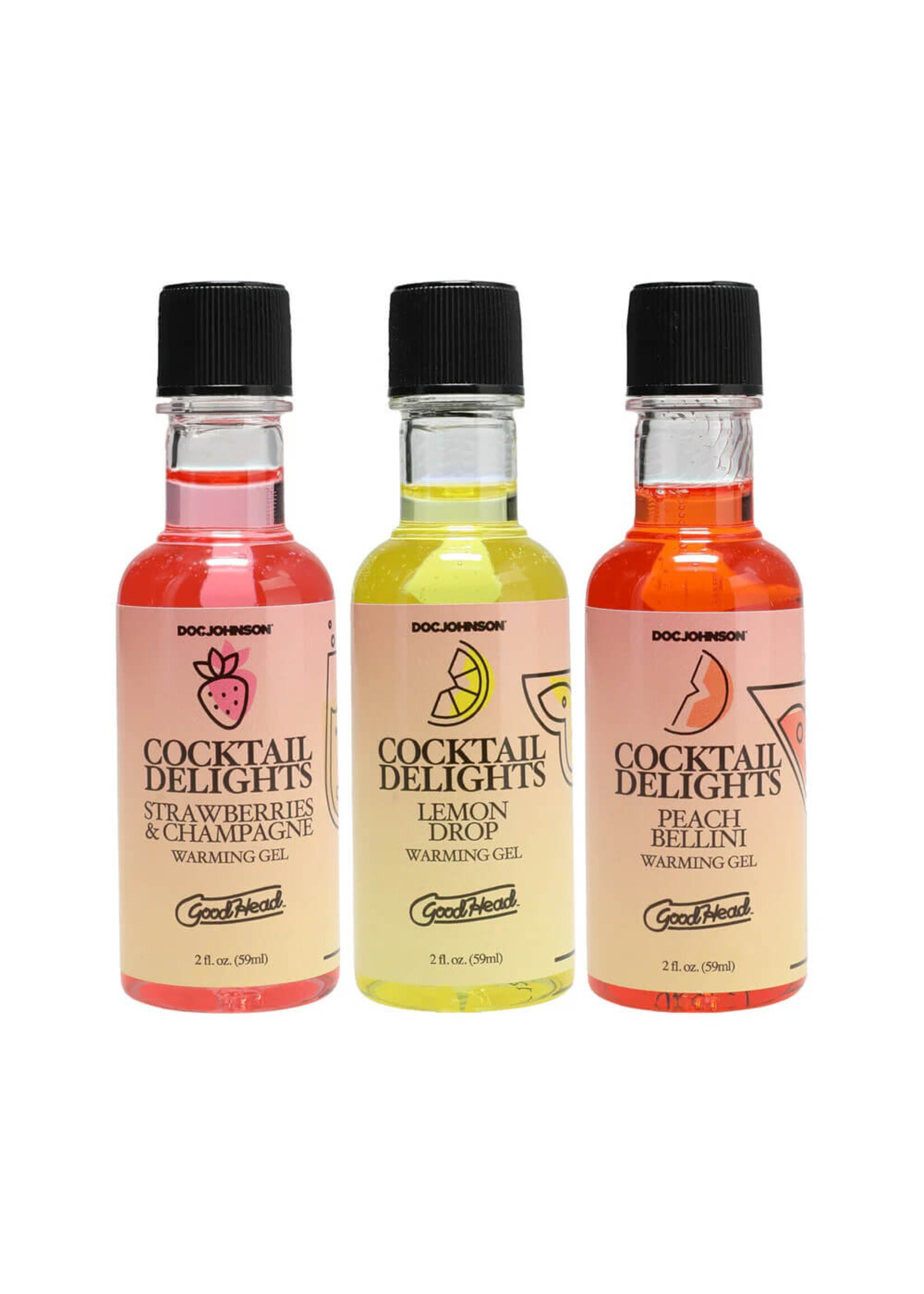 GoodHead - Cocktail Delights - Peach Bellini, Strawberries & Champagne, Lemon Drop - 3 Pack
