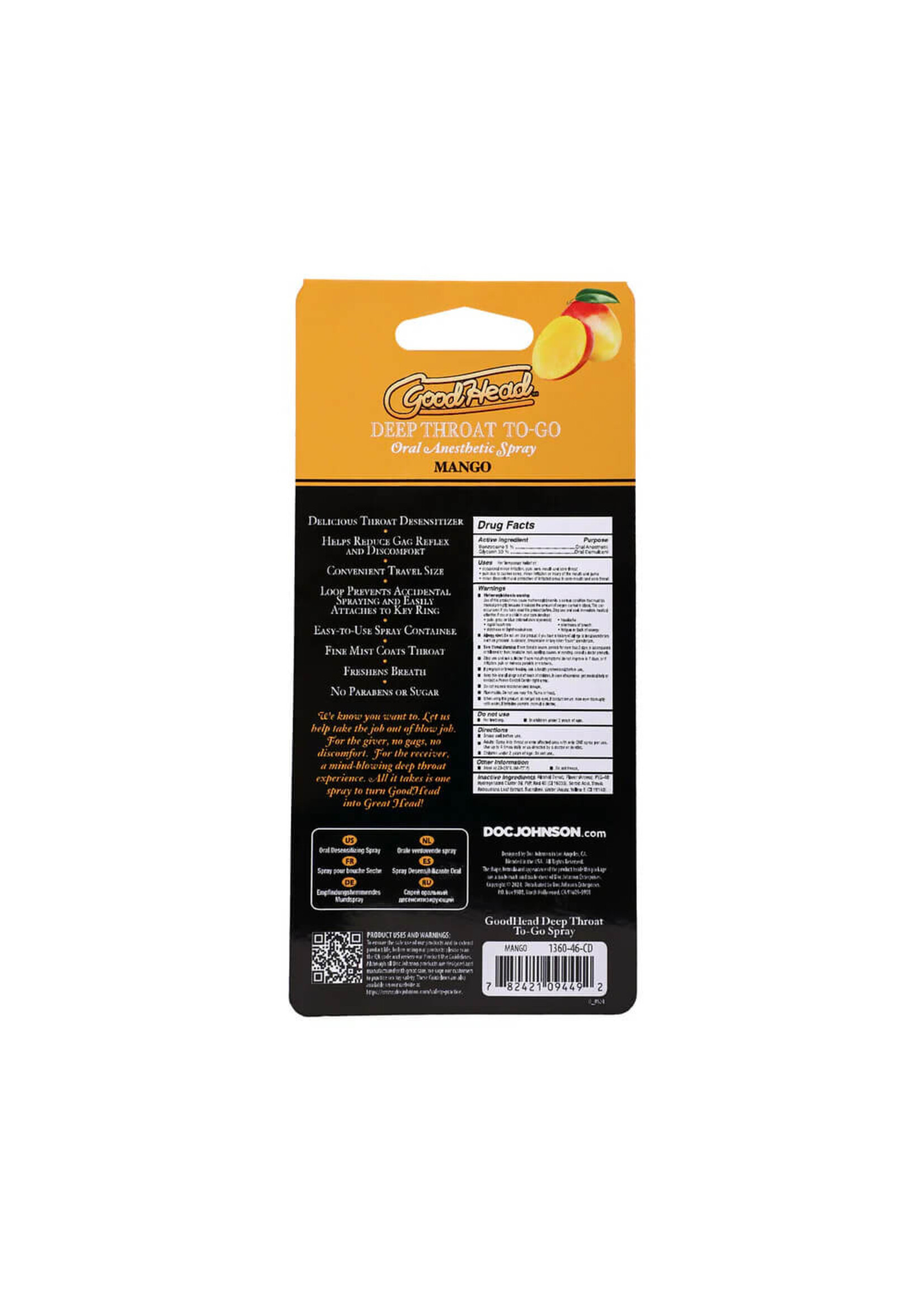GoodHead - Deep Throat Spray To-Go - Mango - .30 fl. oz.