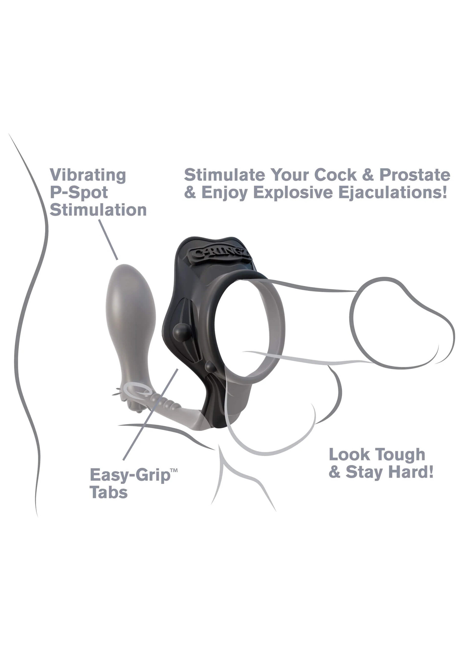 Fantasy C-Ringz Rock Hard Ass-Gasm- Black