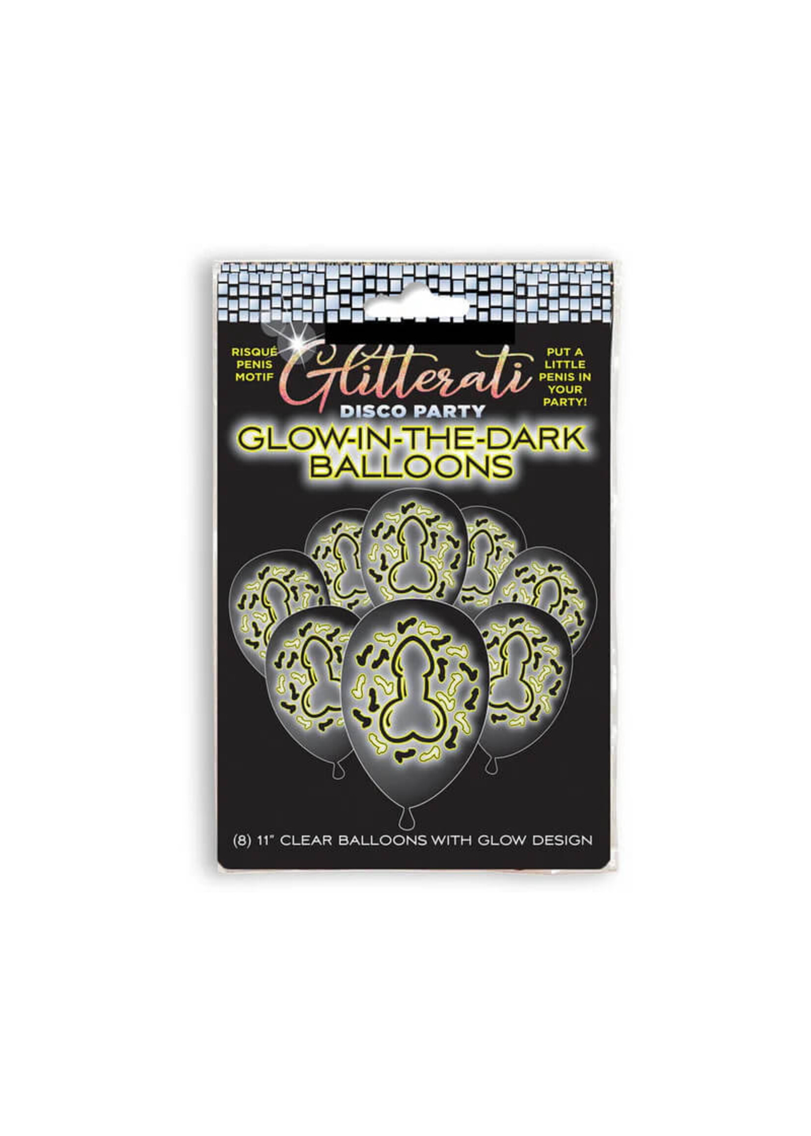 Glitterati Disco Penis Glow Balloons