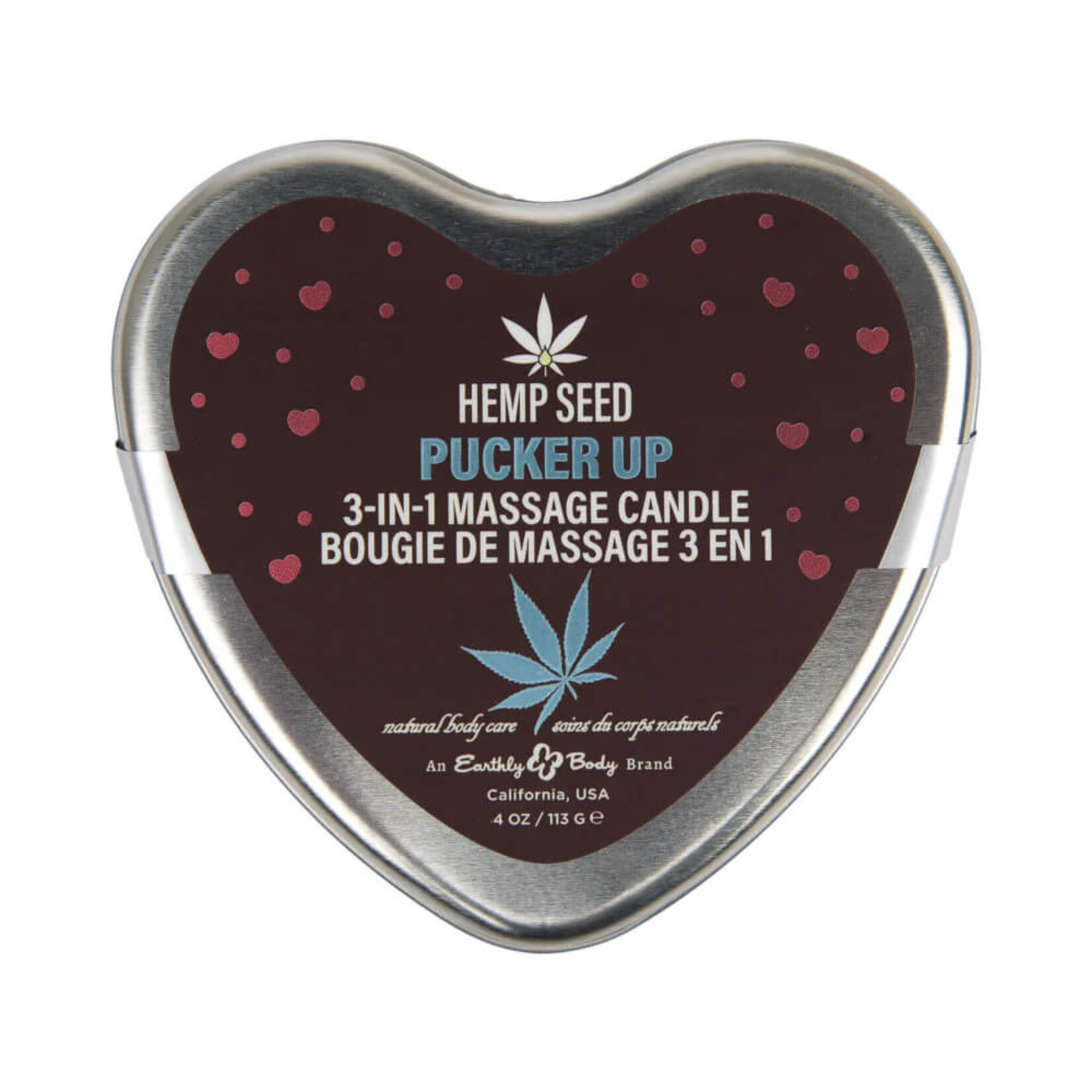 Earthly Body Hemp Seed 3-in-1 Massage Candle Pucker Up