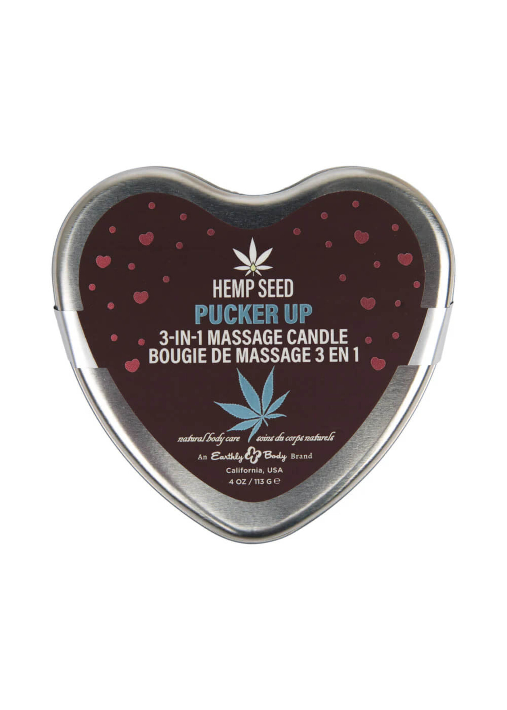 Earthly Body Hemp Seed 3-in-1 Massage Candle Pucker Up